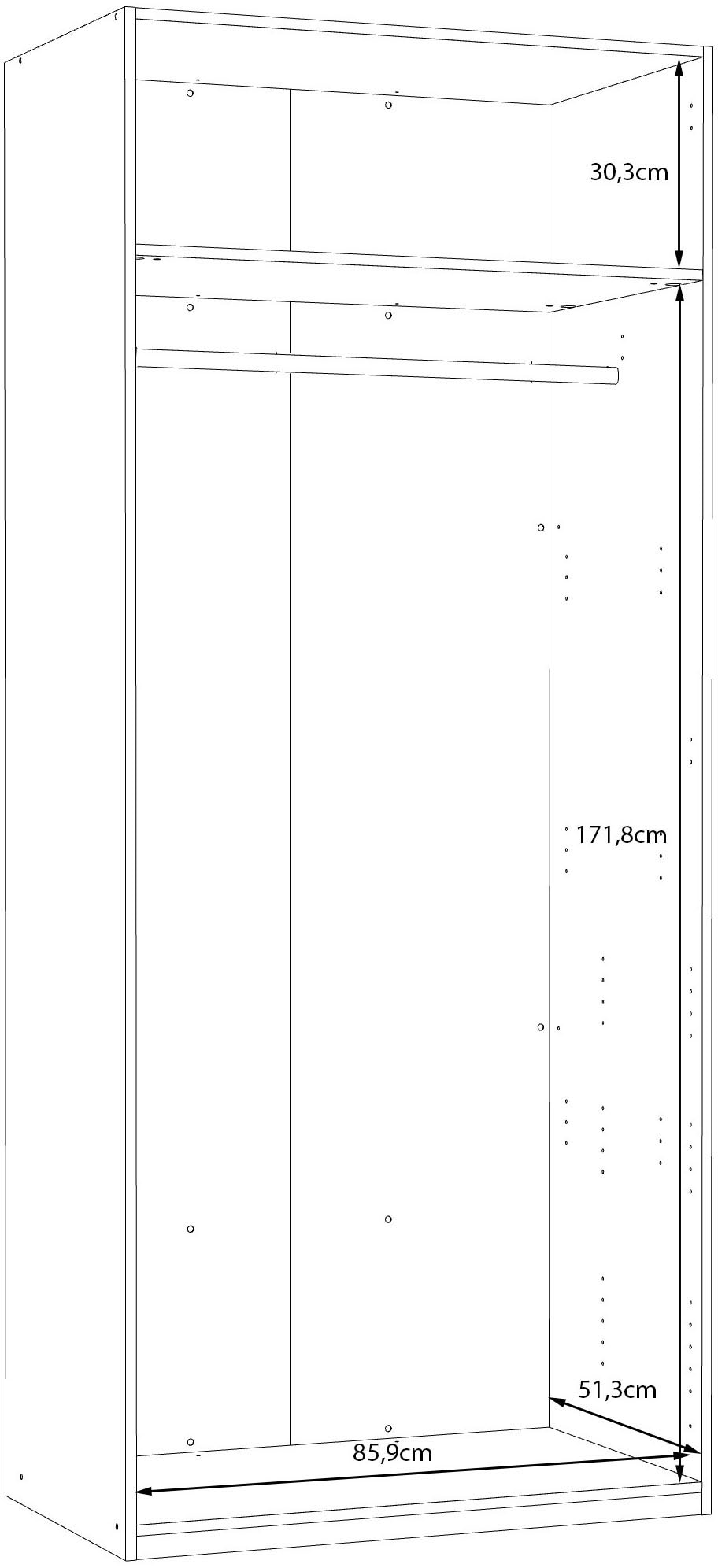 FORTE Kleiderschrank Drehtürenschrank, Stauraum, Zubehör optional bestellbar