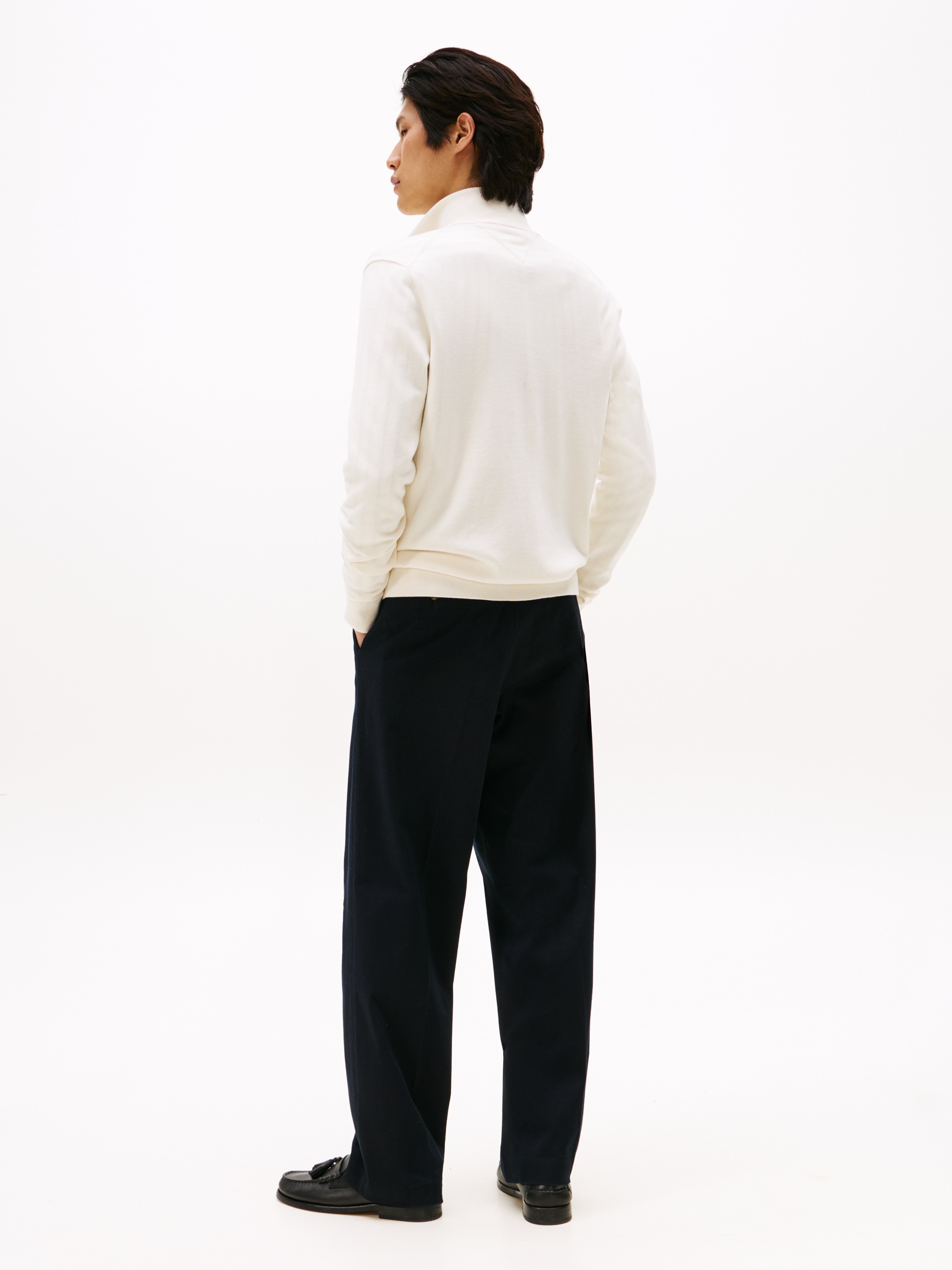 Tommy Hilfiger Strickjacke »ESSENTIAL COTTON ZIP THRU« mit Logostickerei