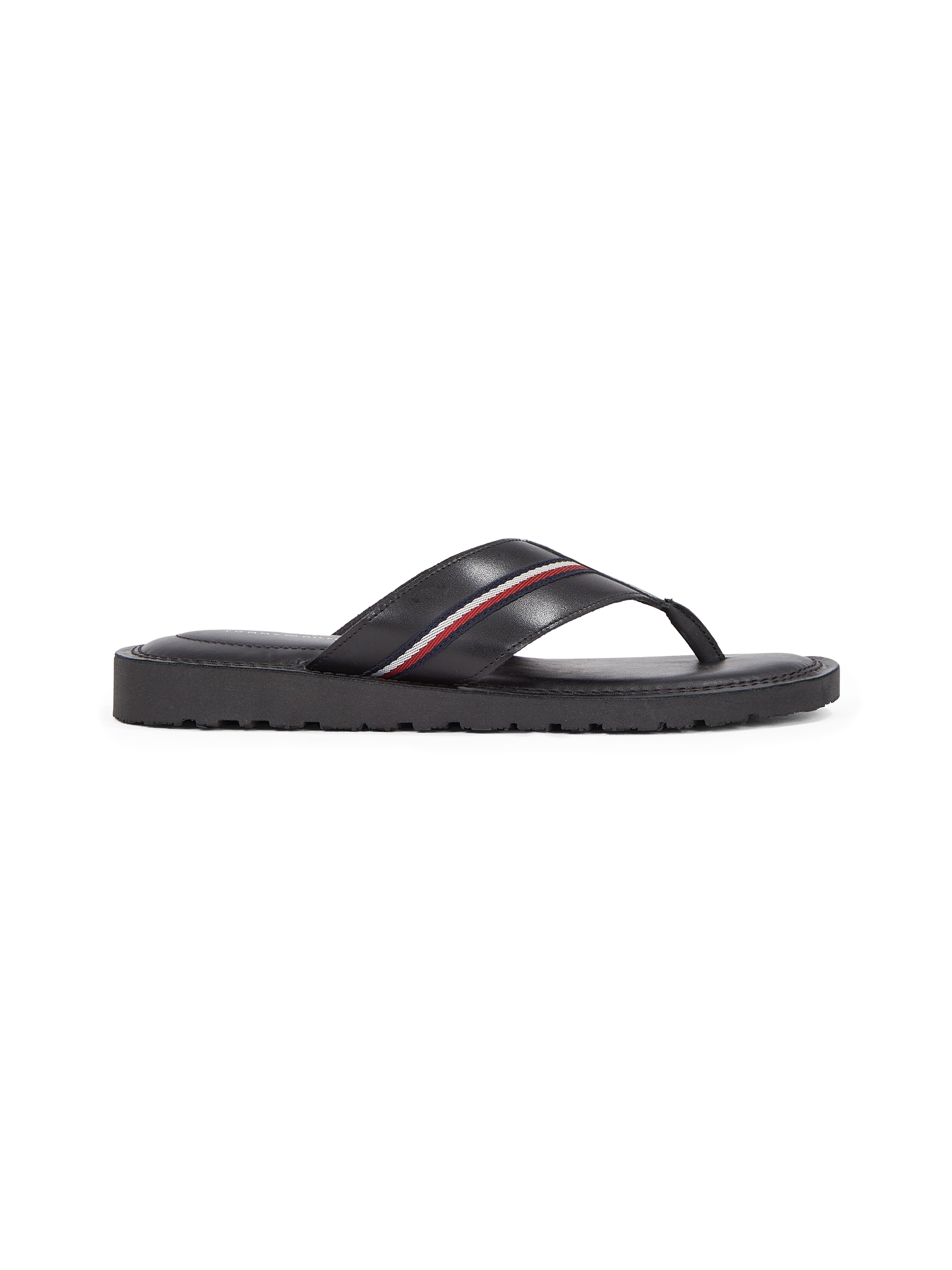 Tommy Hilfiger Zehentrenner »CORE HILFIGER TOE POST LH SANDAL«, Sommerschuh, Strandschuh, Dianette mit Streifen in Tommy-Farben