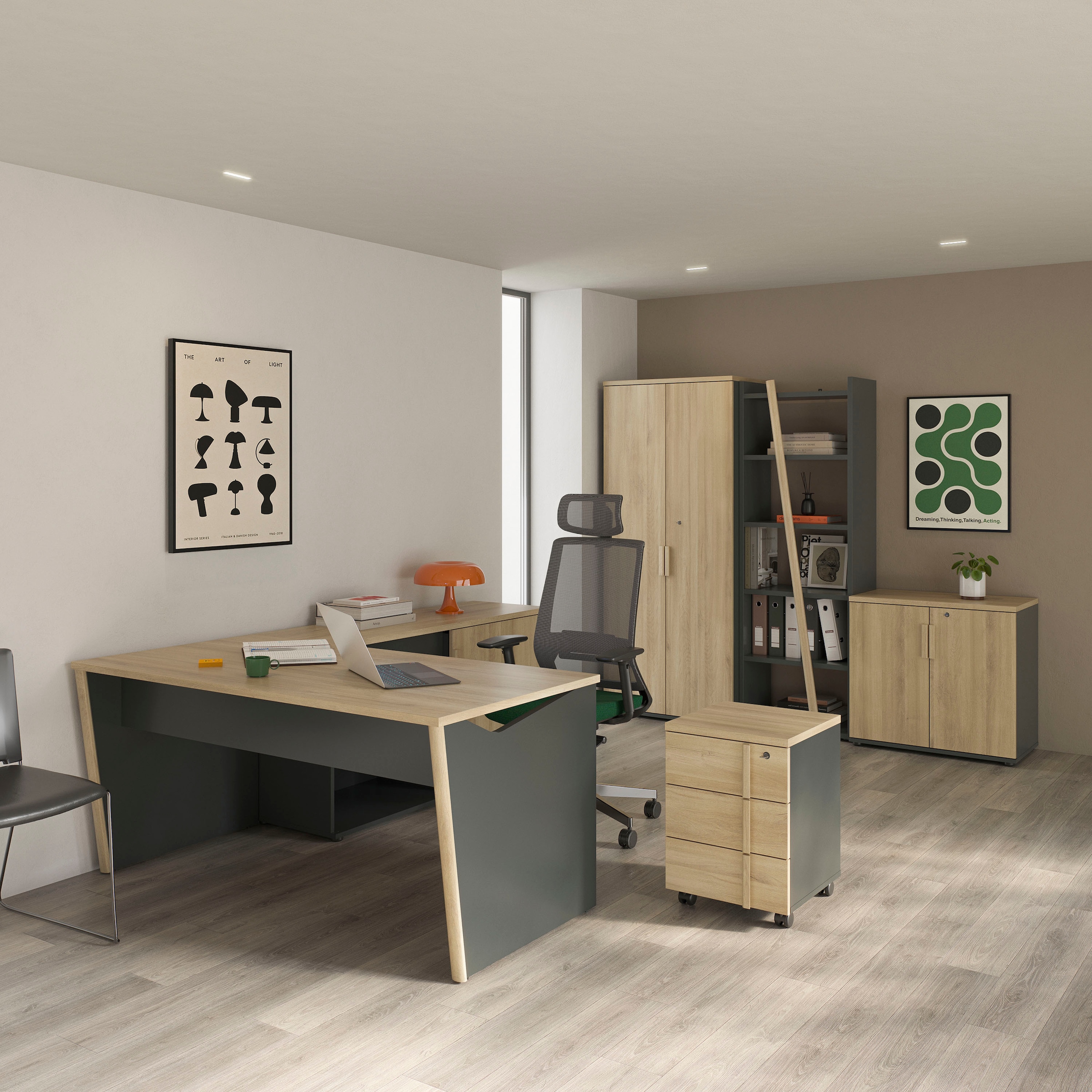 Gami Rollladenschrank »ITALIC« Funktional und mobil – passt perfekt unter Ihren Schreibtisch