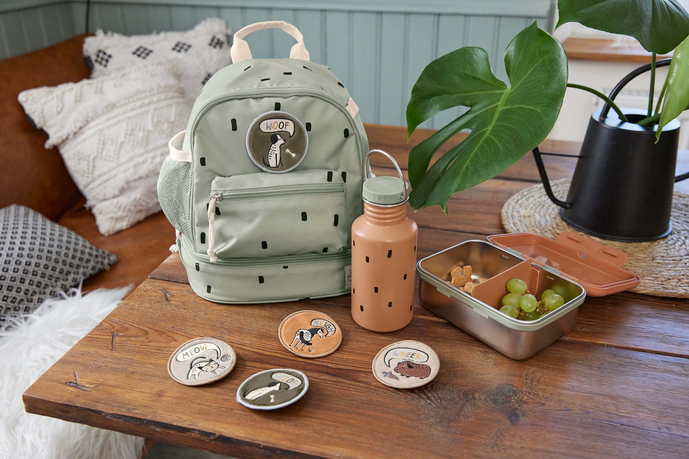 LÄSSIG Kinderrucksack »Happy Prints, Mini Backpack, Light Olive«