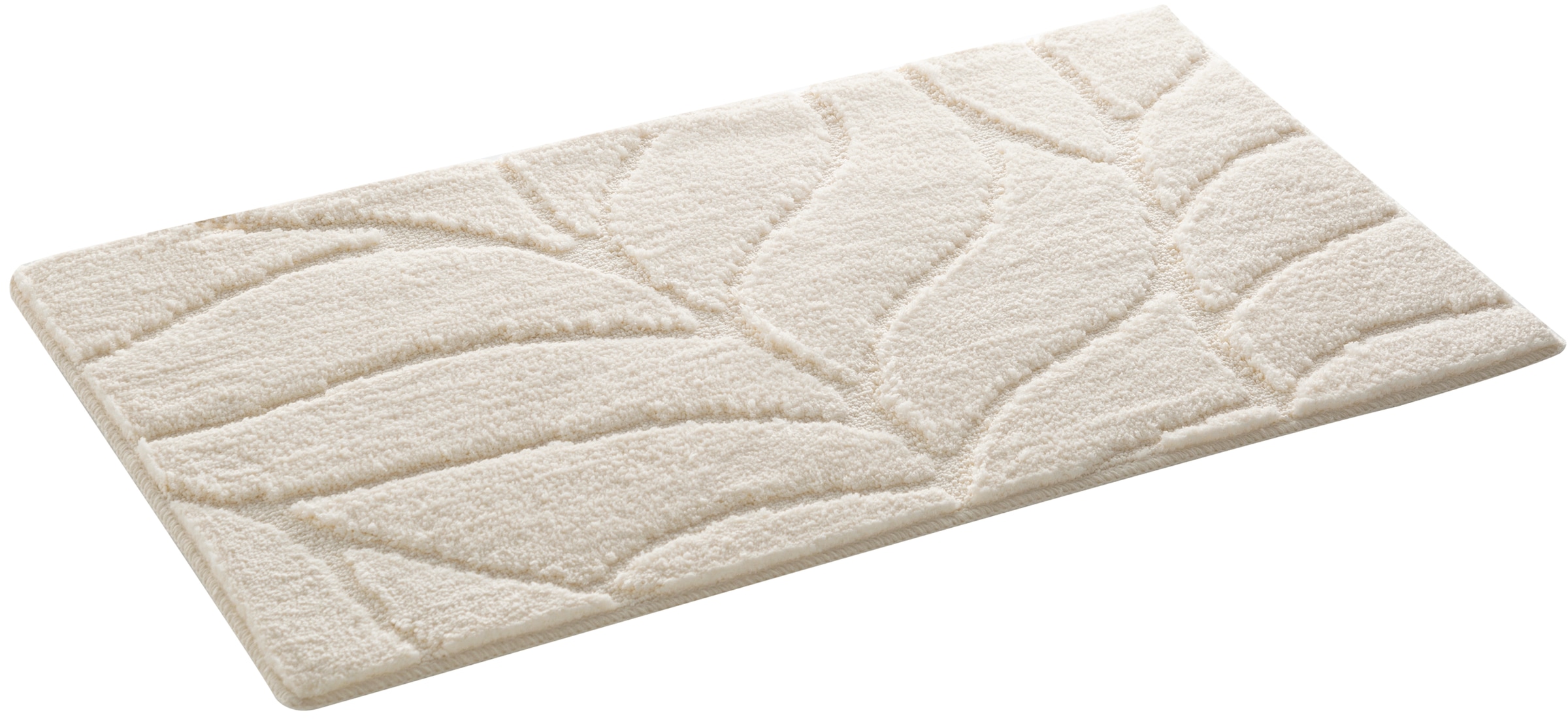 my home Badematte »Epense, Badvorleger, Badezimmer Teppich, Duschmatte mit Blattstruktur« Höhe 10 mm rutschhemmend beschichtet fußbodenheizungsgeeignet | schnell trocknend Badteppich, Uni, Blätter, Hoch-Tief, verschiedene Farben und Größen