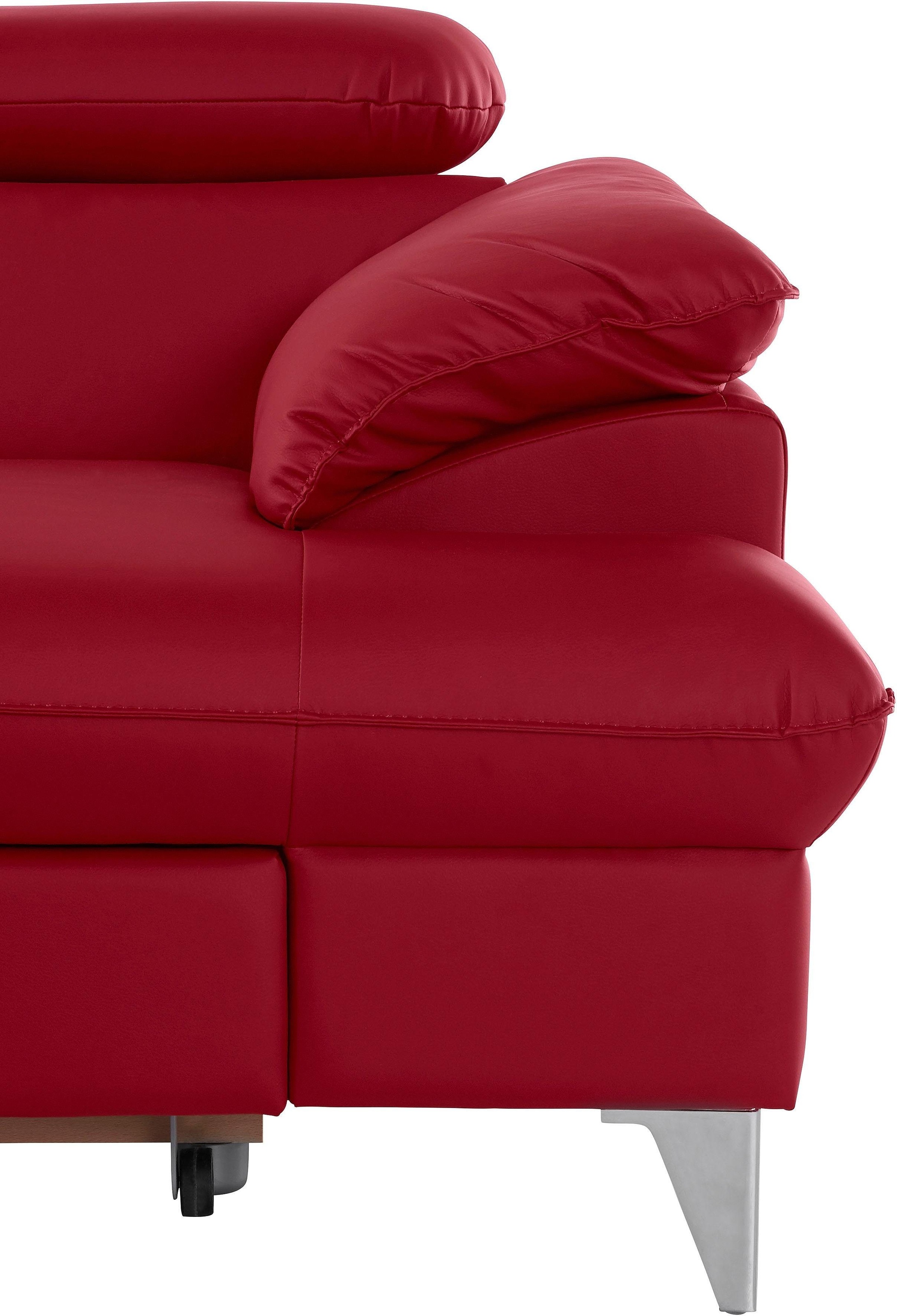 COTTA Polstergarnitur »Caluso L-Form«, Set bestehend aus: Ecksofa mit Kopfteilverstellung & Hocker