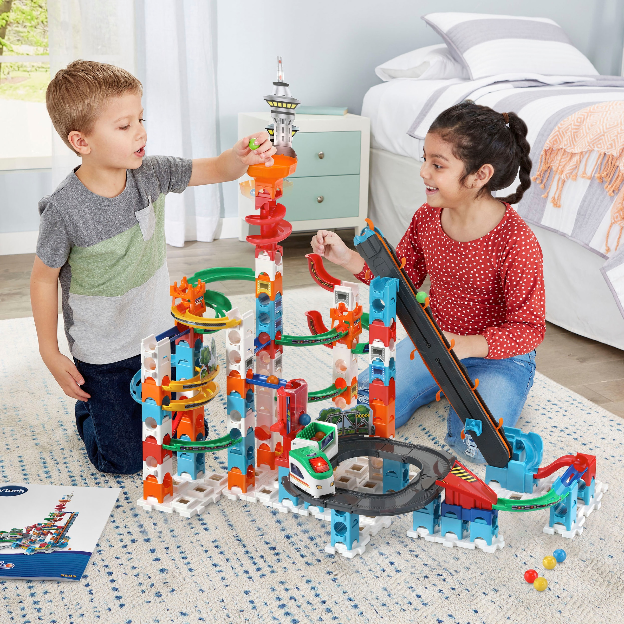 Vtech® Kugelbahn »Marble Rush - Super Sky Tower Set XL300 E«, mit Sound- und Lichteffekten