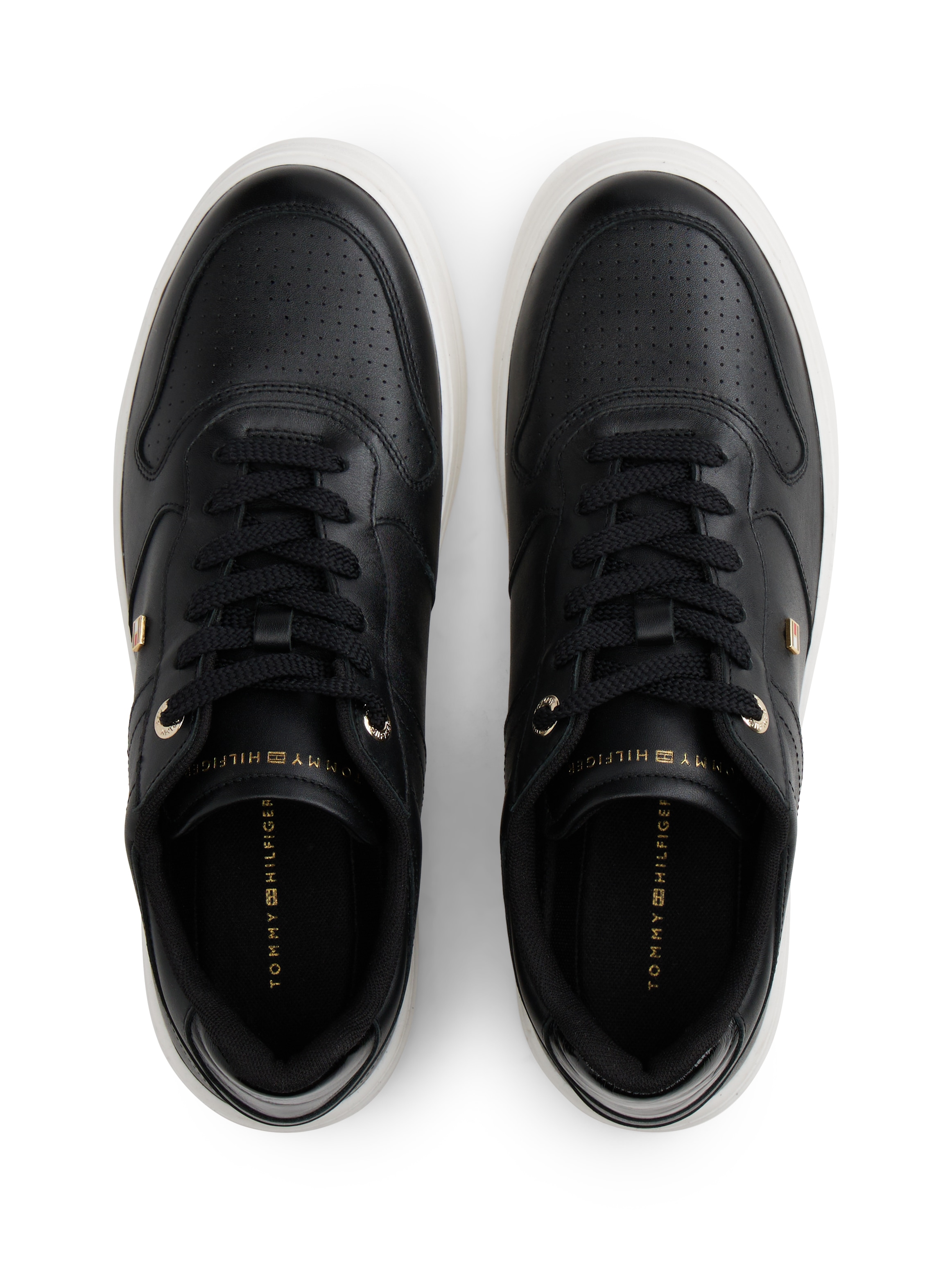 Tommy Hilfiger Plateausneaker »TH SPORTY CUPSOLE LEATHER«  , Freizeitschuh, Halbschuh, Schnürschuh mit seitlichem Logo