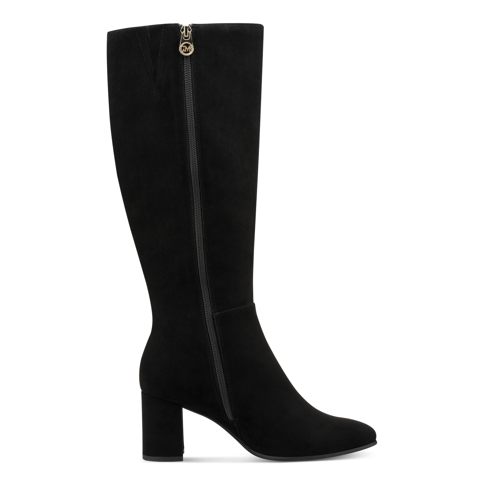 MARCO TOZZI by GMK Stiefel  Blockabsatz, Langschaftstiefel mit edlem Logo-Schmuckelement
