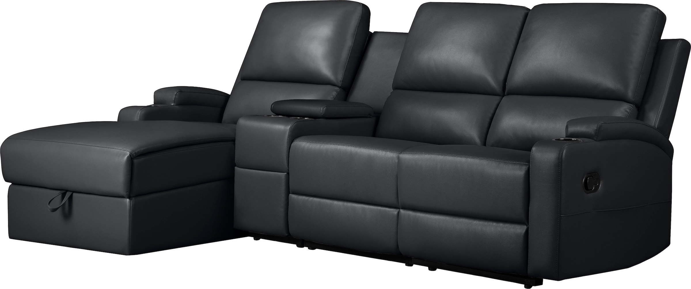 Home affaire Ecksofa »Napori Multimediasofa, 3er Kinosessel XXL, L-Form,«, Kinosofa mit Relaxfunktion, Getränkehalter, Staufach und Staukasten