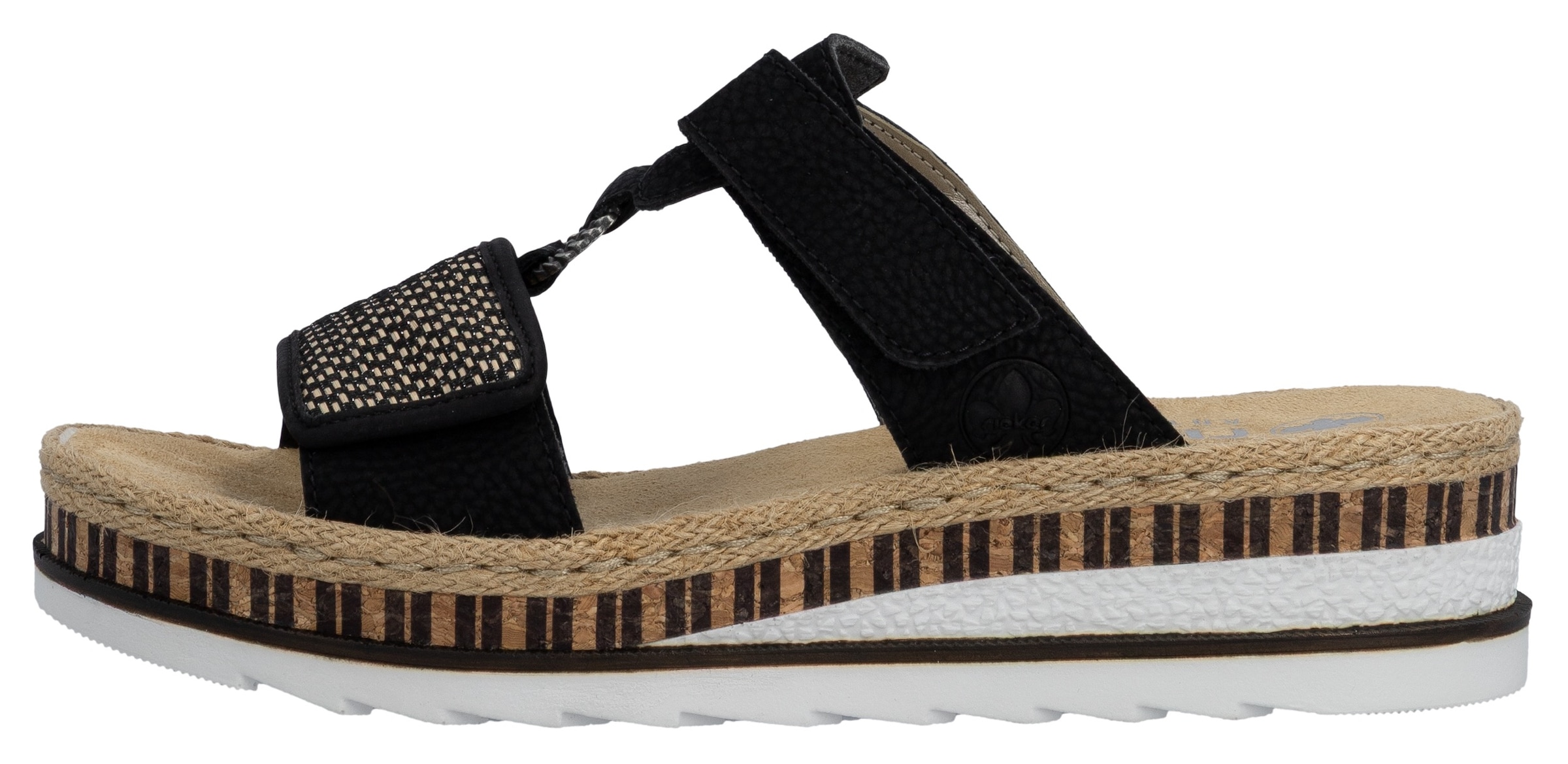 Rieker Pantolette  , Keilabsatz, Sommerschuh, Schlappen mit weicher Innensohle