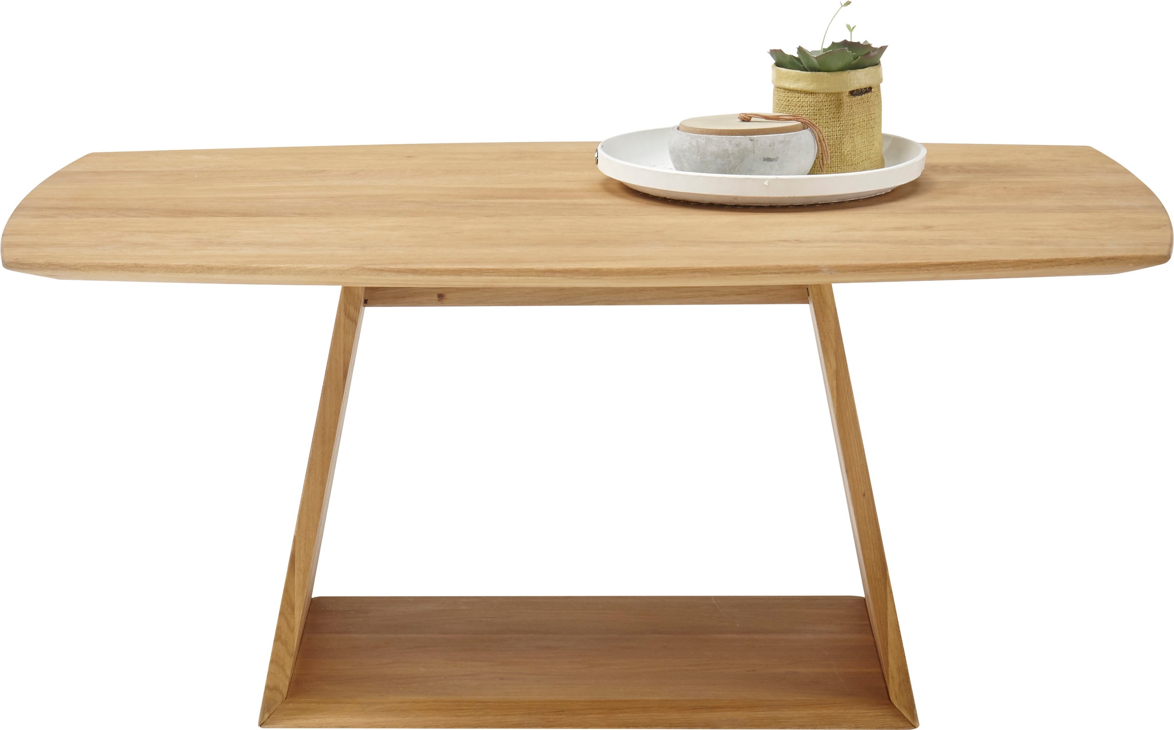 MCA furniture Couchtisch »Jacobstad«, Wohnzimmertisch Massivholz in Bootsform, Tisch Rollbar