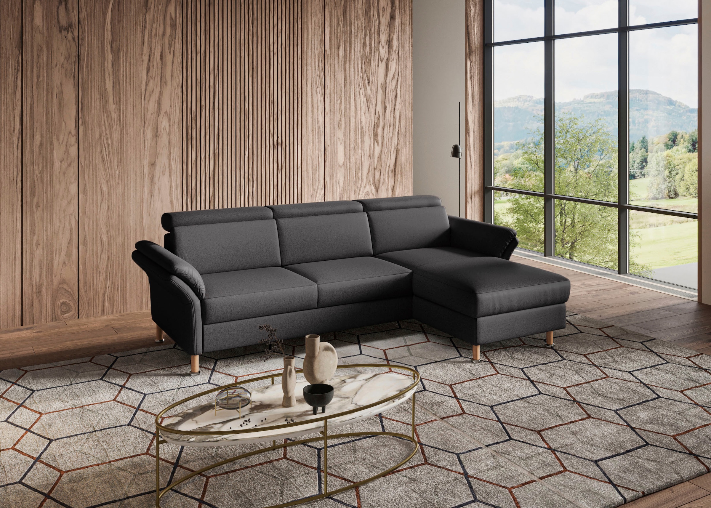 Home affaire Ecksofa »Calypso L-Form«, mit motorischen Funktionen im Sofa und Recamiere
