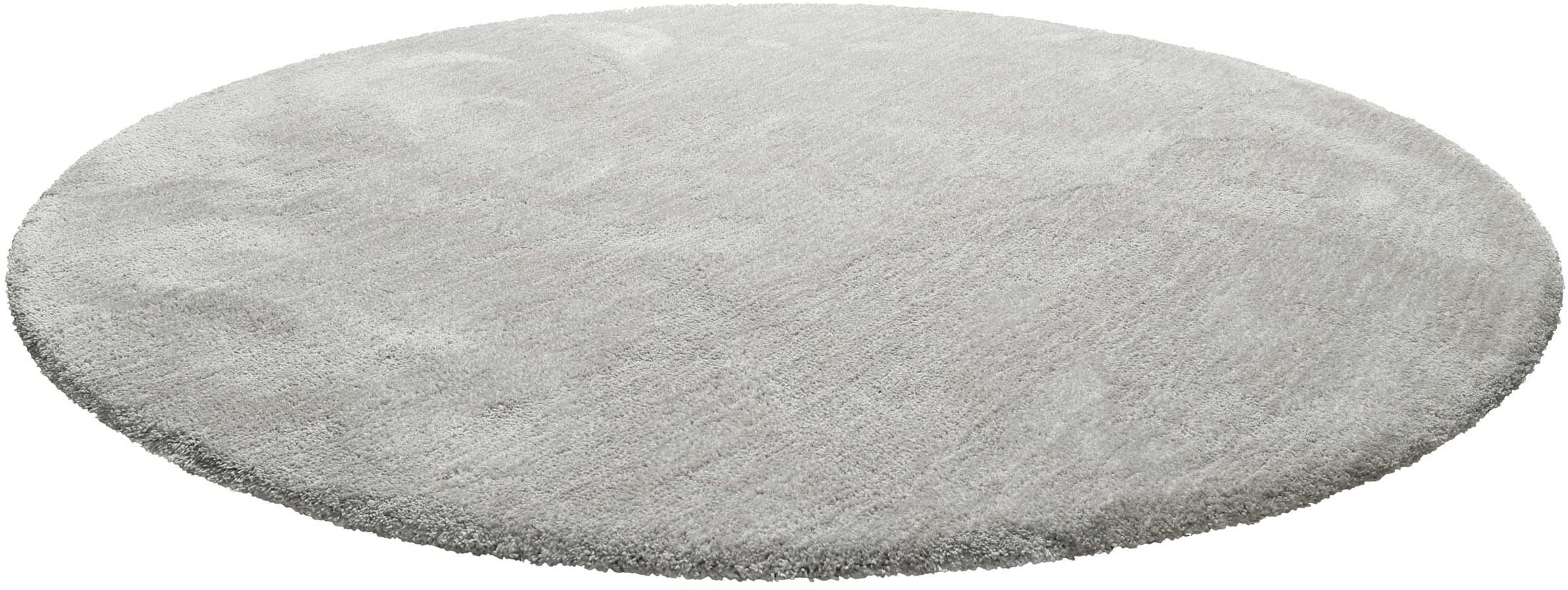 Homie Living Teppich »Pisa«, rund, 25 mm Höhe, Hochflor, Microfaser, uni, weich, Shaggy, Wohnzimmer, Schlafzimmer