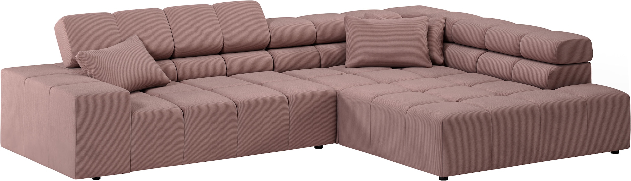 INOSIGN Ecksofa »Ancona incl. Kopfteilverstellung, Breite 319cm, L-Form«, wahlweise motorische Sitztiefenverstellung, auch in Cord + Easy Care