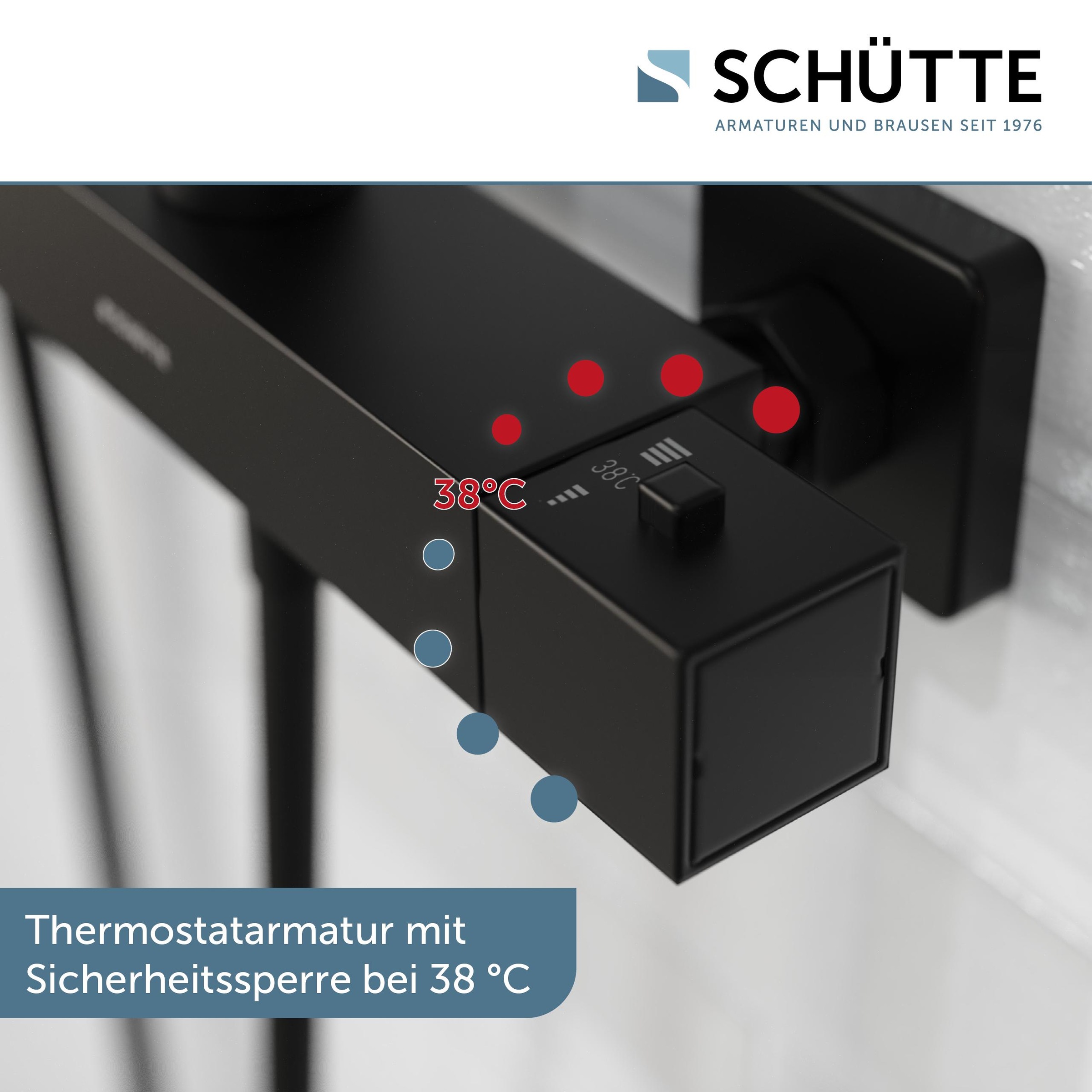 Schütte Duschbrause »TRENTO«, (Set), mit Thermostatarmatur, 3-fach verstellbar, Antikalk-Noppen