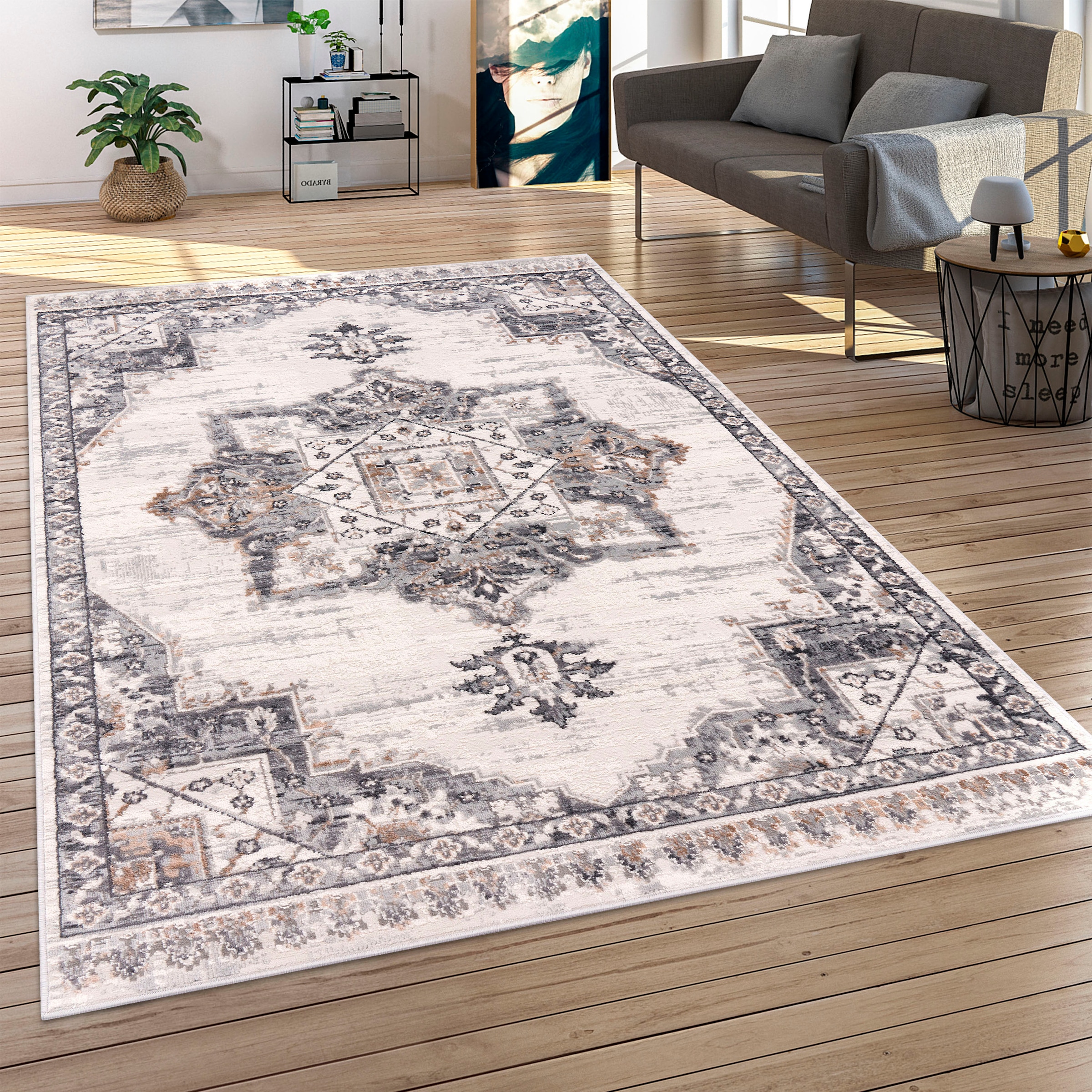 Paco Home Teppich »Foggia 772«, rechteckig, 12 mm Höhe, Kurzflor, Orient Optik, Vintage Design