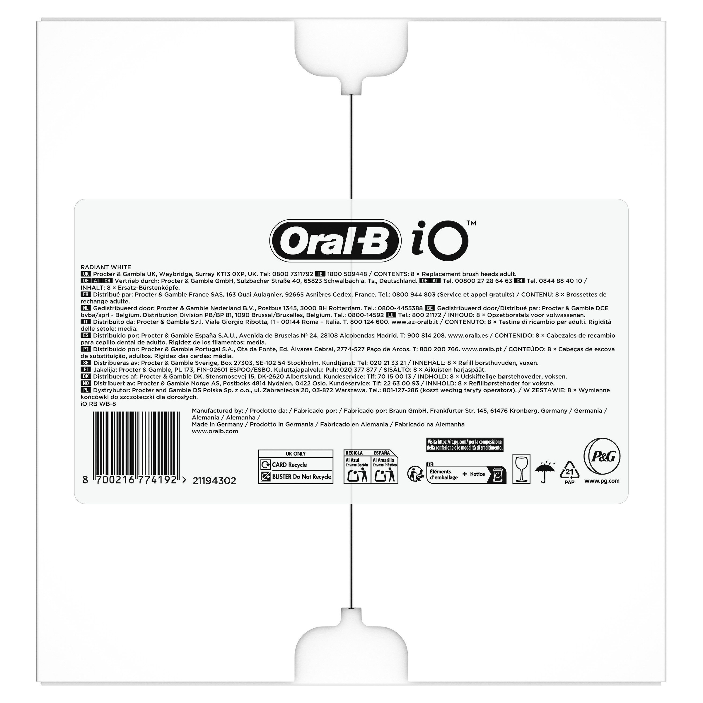 Oral-B Aufsteckbürsten »Oral-B iO Strahlendes Weiss«, fortschrittliche Plaque-Entfernung, Poliereinsätze zur Zahnaufhellung