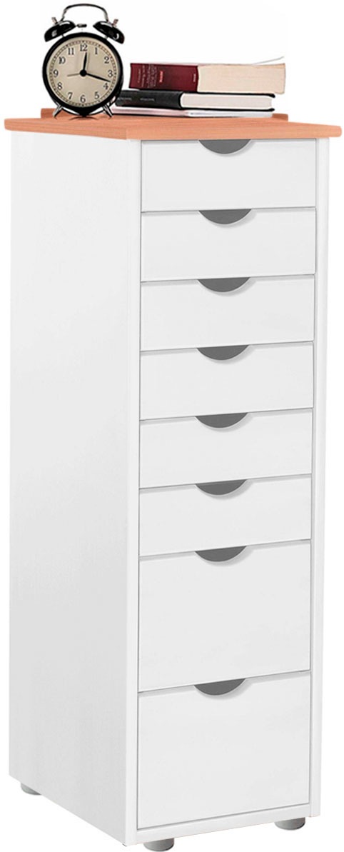 INOSIGN Kommode »Gava«, massives Kiefernholz, mit vielen Stauraummöglichkeiten, Breite 34 cm