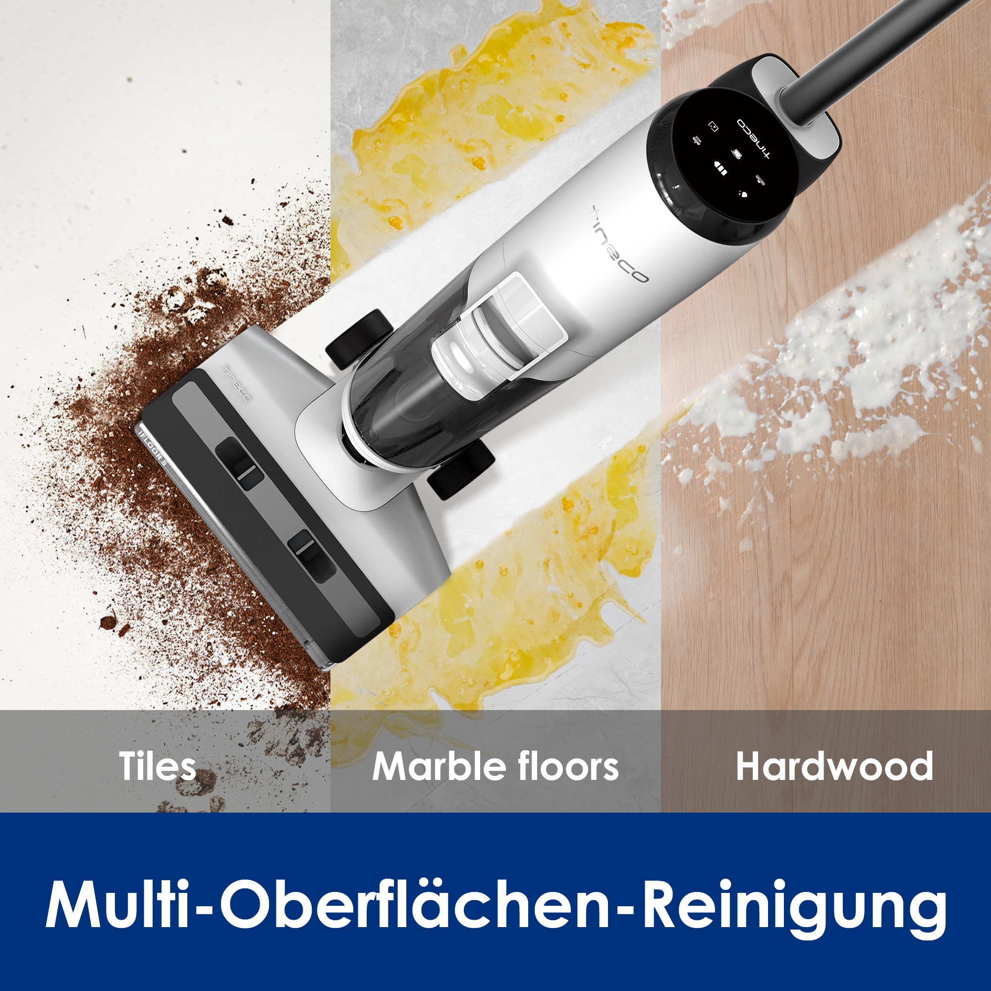 Tineco Nass-Trocken-Sauger »iFLOOR 5, automatische Selbstreinigung, Kantenreinigung«, 35 Min Akku, Tierhaarfilter, Hartbodenreiniger, Doppeltank