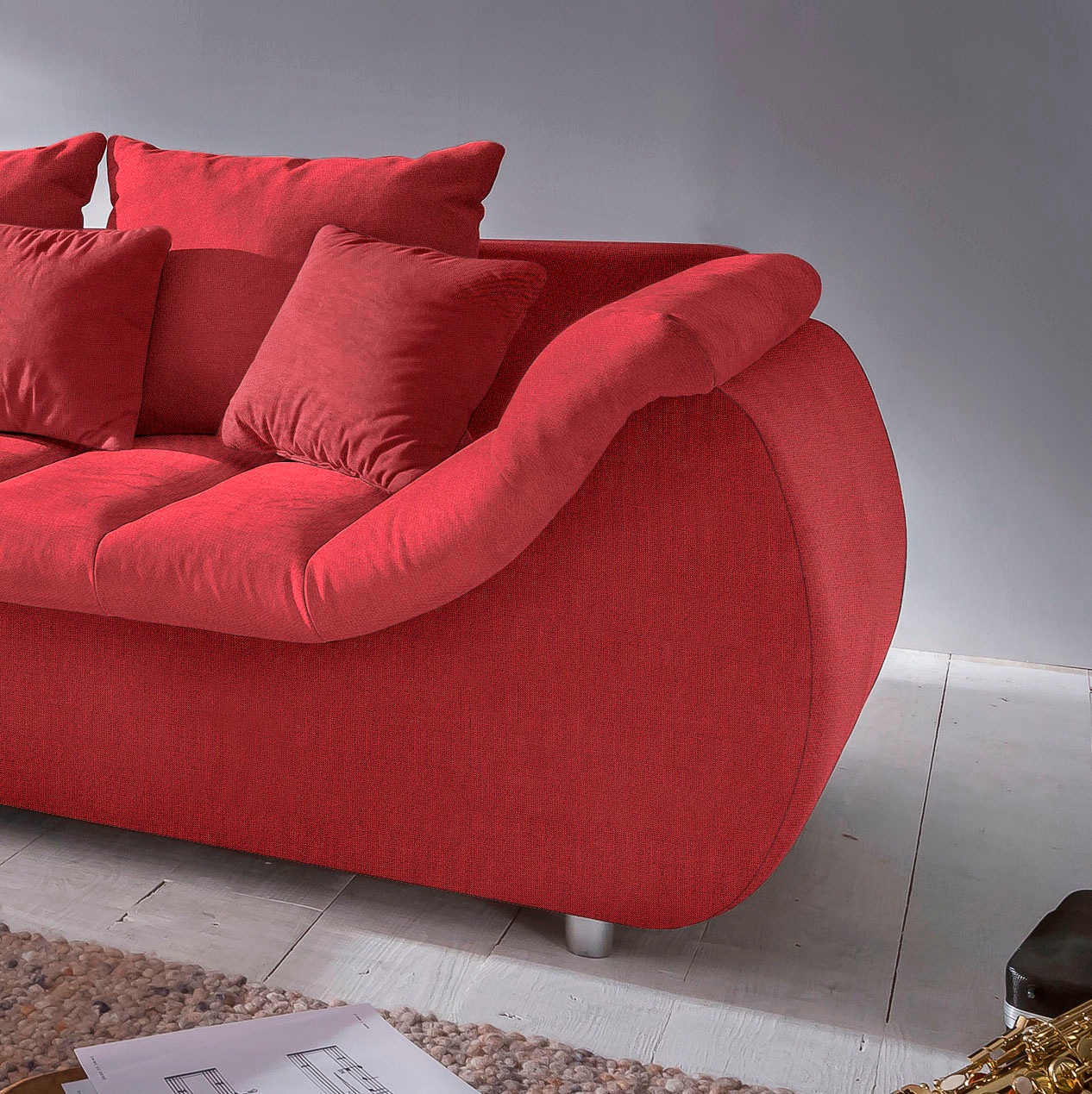 INOSIGN Ecksofa »Imola bequem, aktuelle Steppung im Sitz, L-Form, Breite 270cm«, wahlweise mit Bettfunktion