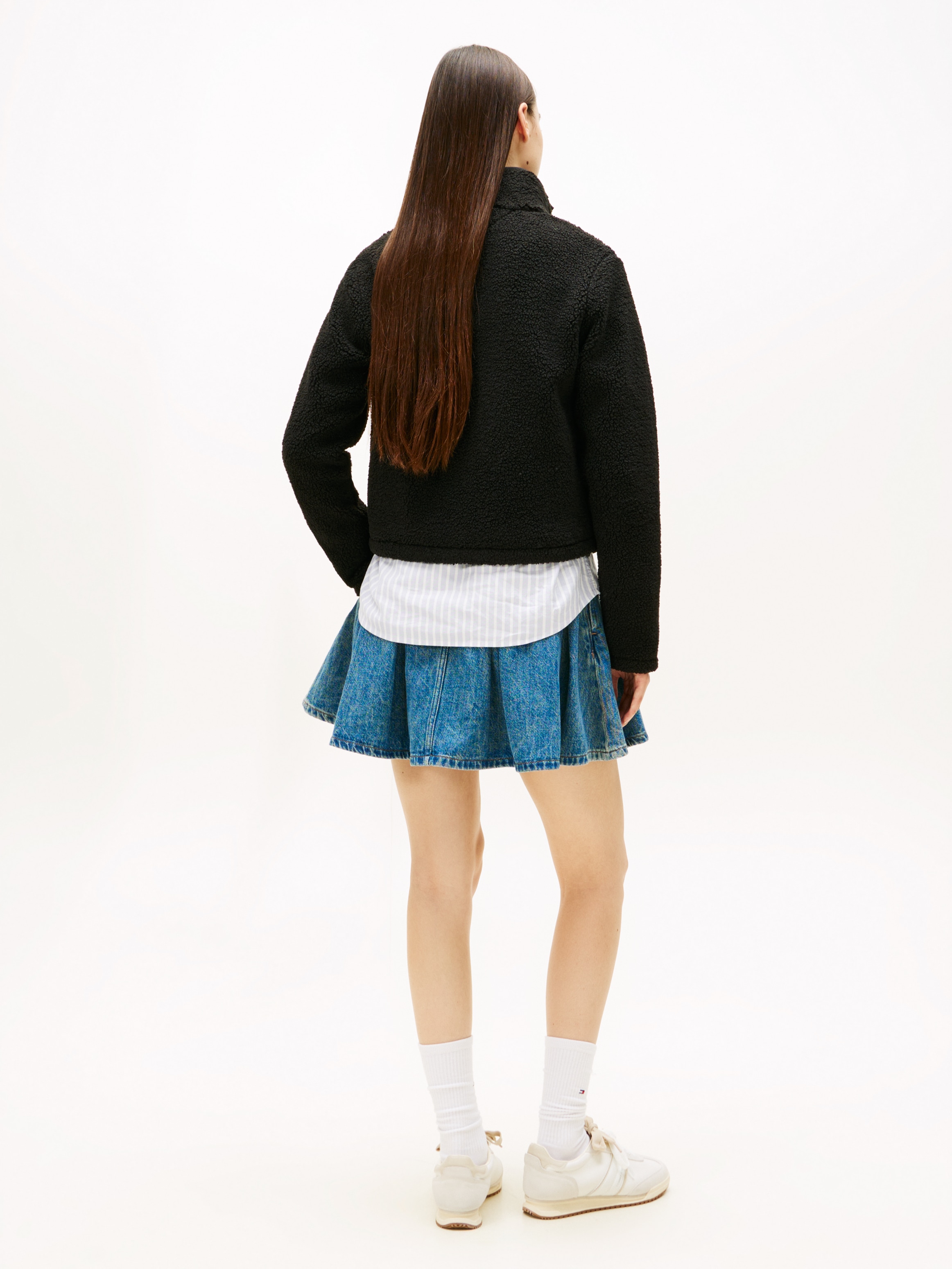 Tommy Jeans Sweatjacke »TJW REG SH S-FLAG TEDDY ZIP THRU«