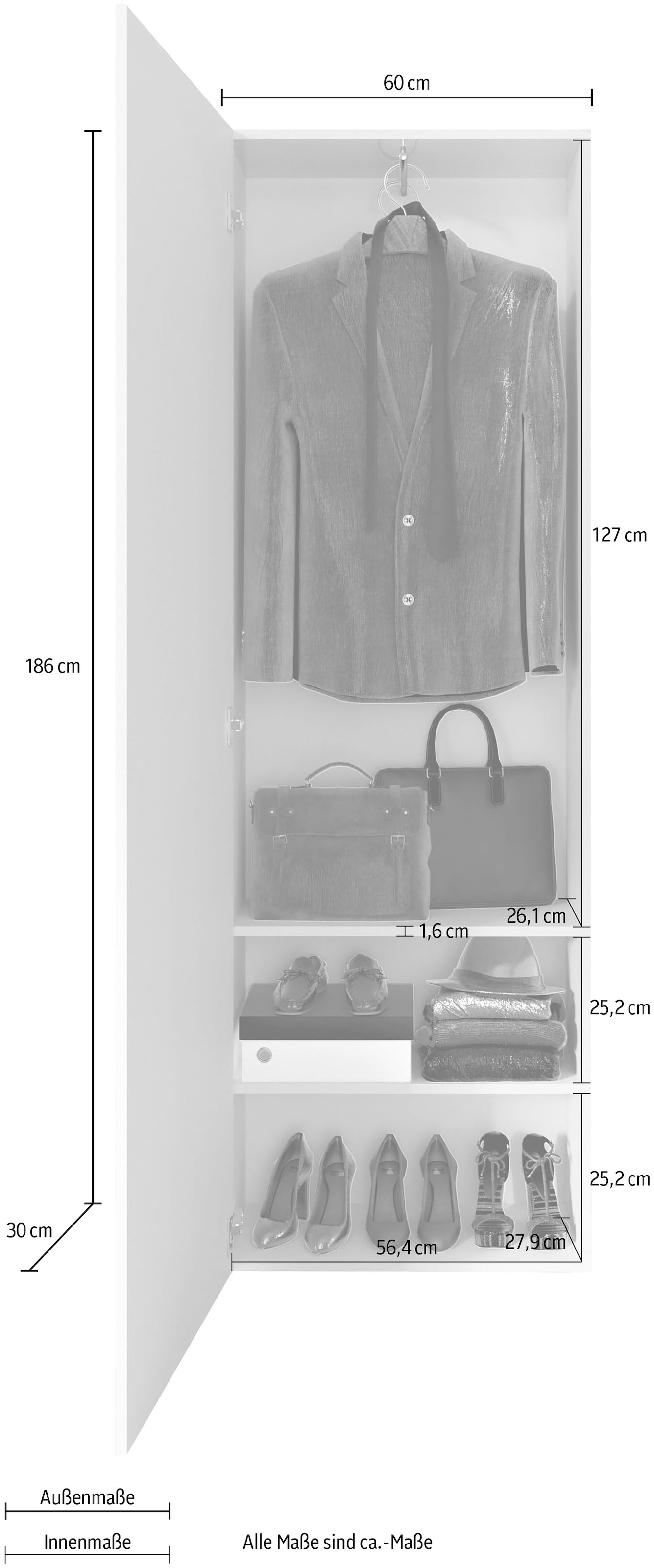 LC Garderobenschrank »Vittoria«, Breite 60 UNIVERSAL | cm kaufen online