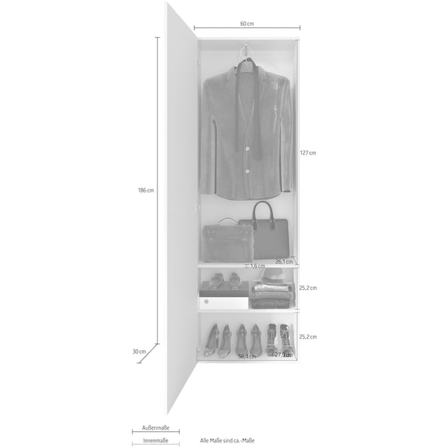 LC Garderobenschrank »Vittoria«, Breite 60 cm online kaufen | UNIVERSAL