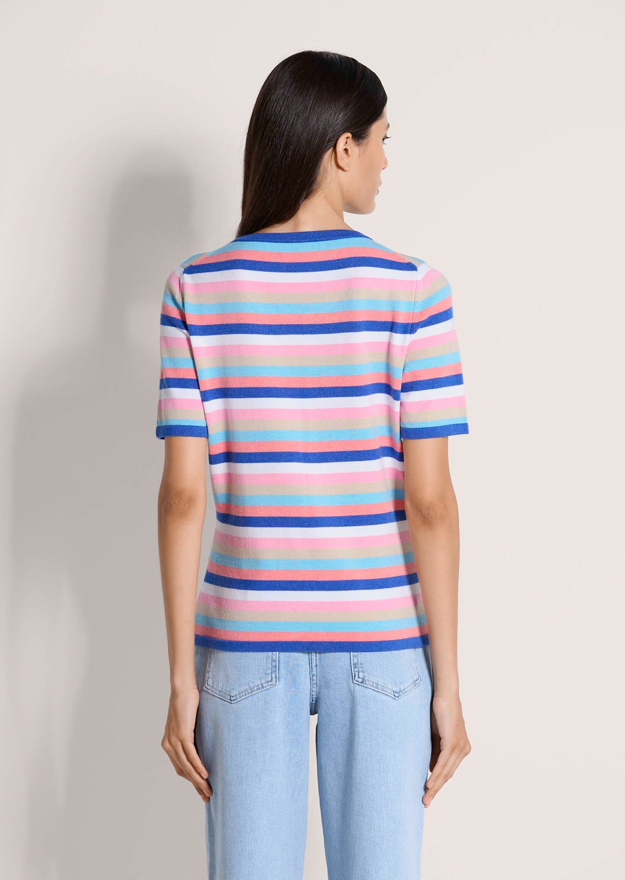 MADELEINE Longpullover »Glattstrickpullover Viskosepullover mit Streifen-Muster« Multicolour-Streifen