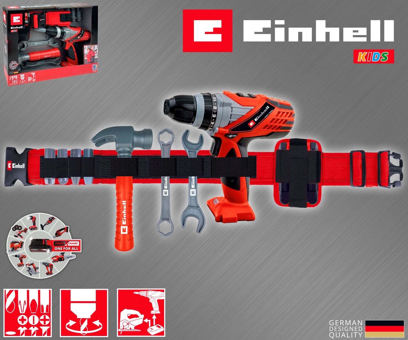 Happy People Kinder-Werkzeug-Set »EINHELL Kids Werkzeuggürtel«, mit Licht- und Soundeffekt
