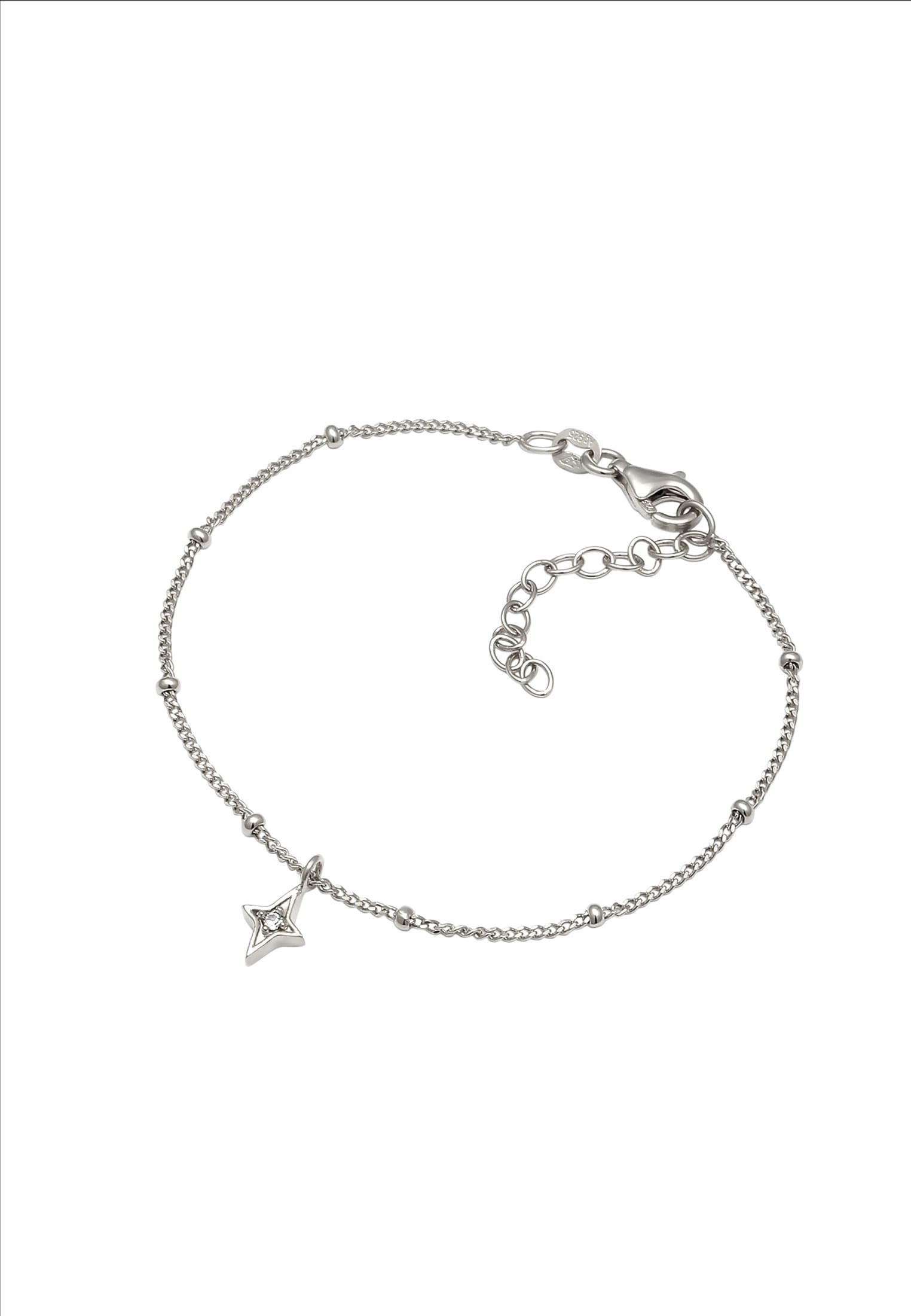 Elli Armkette »Armband Stern Glas Kristalle Weiß 925 Sterling Silber«