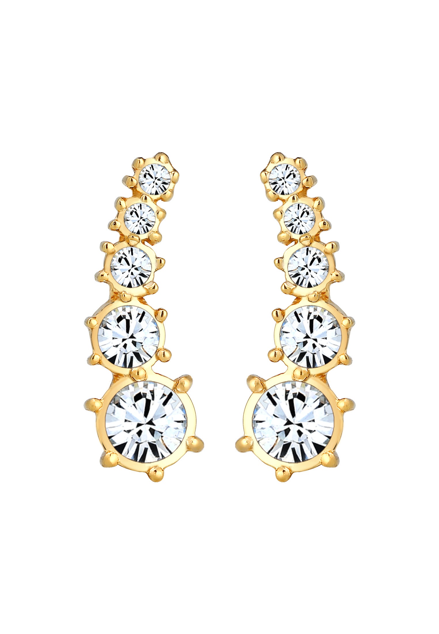 Elli Paar Ohrstecker »Ohrringe Earcuff Klassik Kristalle 925 Silber«
