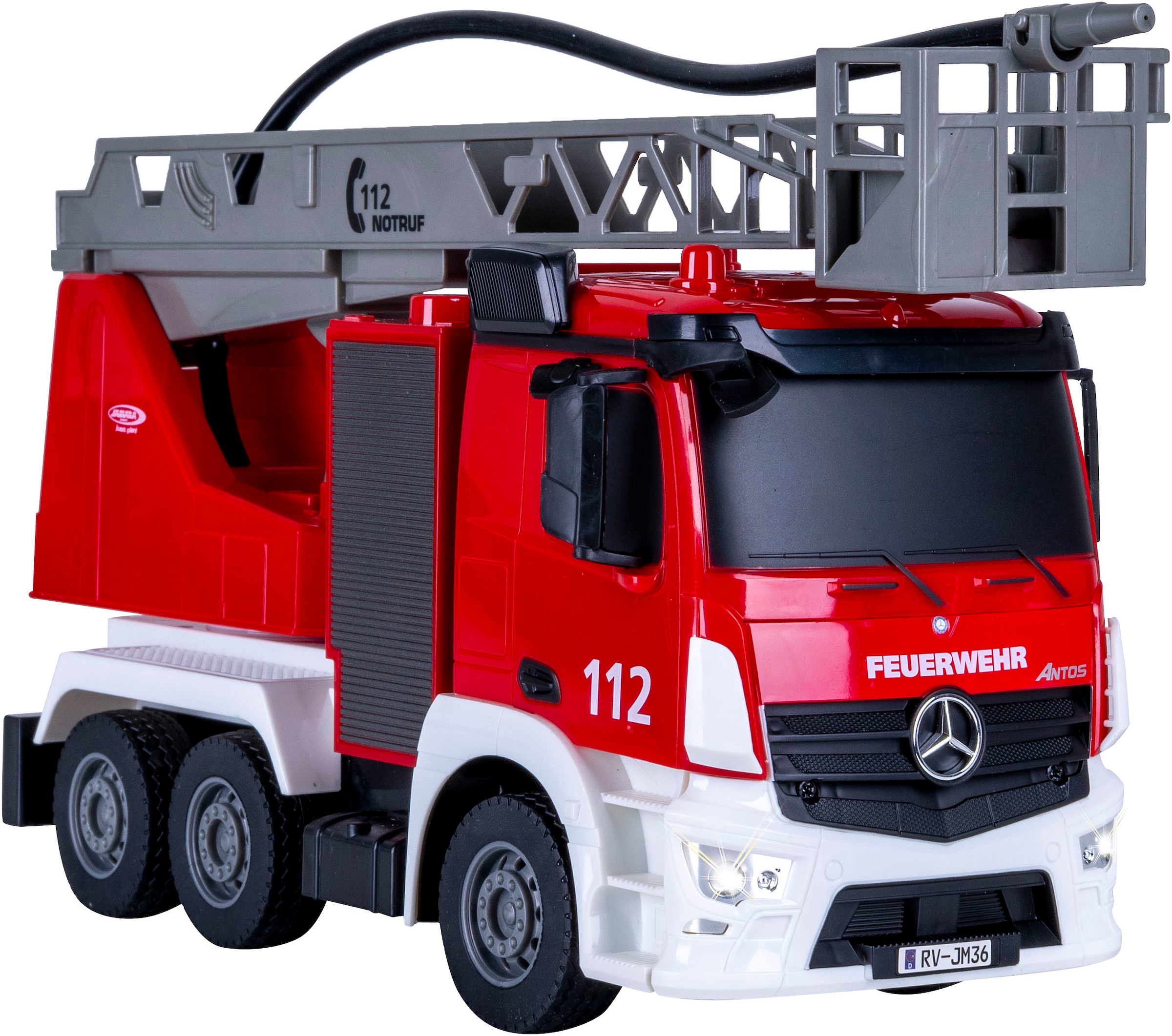 Jamara RC-LKW »Feuerwehr Drehleiter Mercedes -Benz Antos 2,4GHz« mit Spritzfunktion; LED-Licht; Maßstab 1:26
