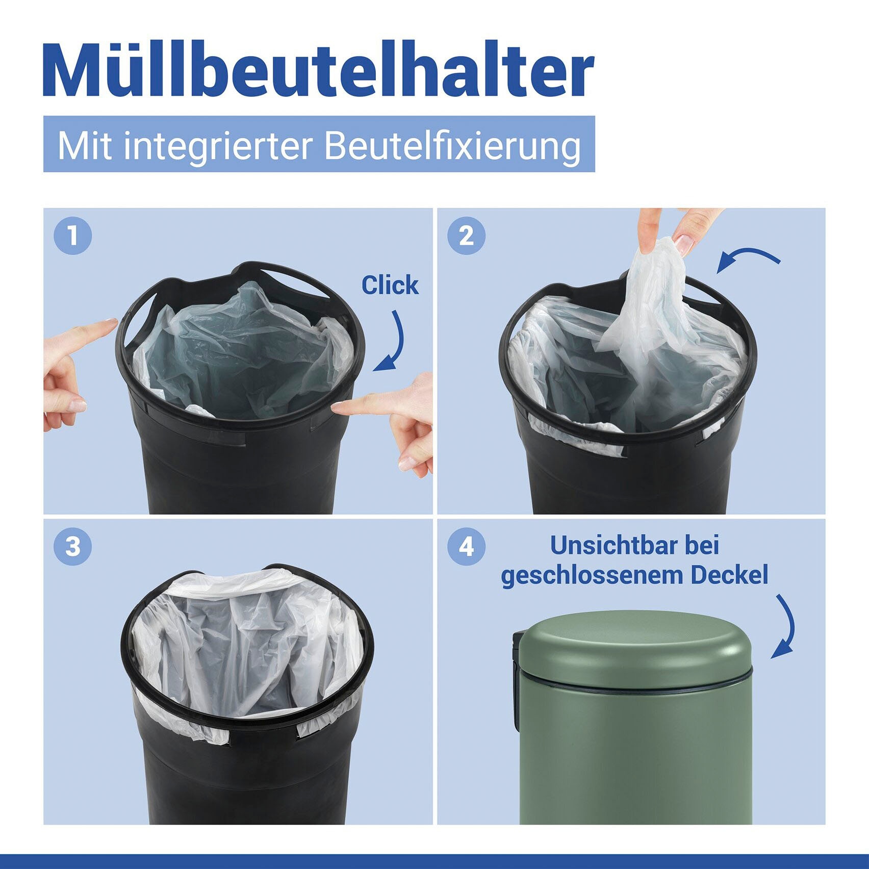 WENKO Kosmetikeimer »Leman« 3 Liter, BxTxH: 17x25x22,5 cm