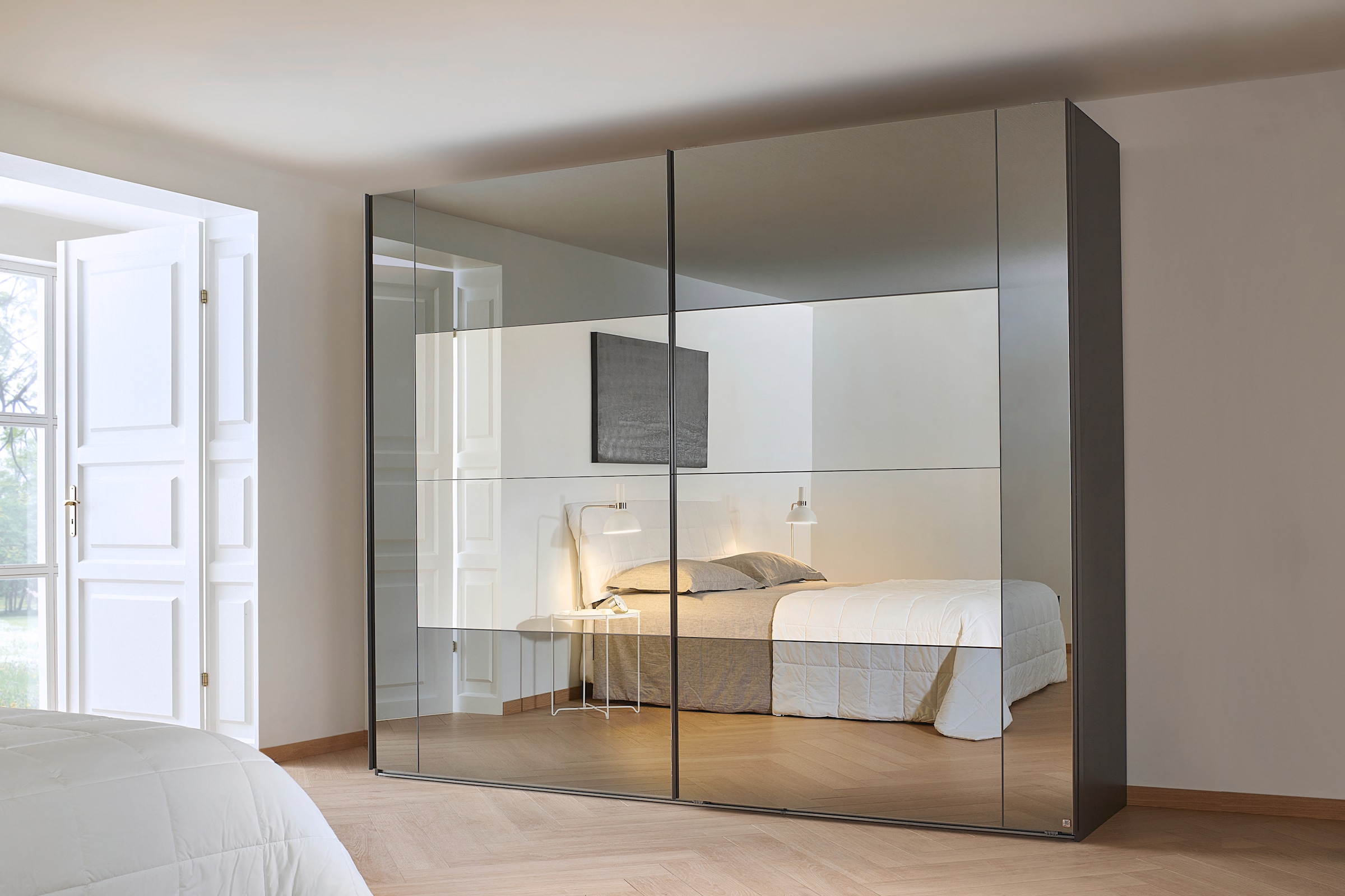 rauch Schwebetürenschrank »Kleiderschrank Schrank Garderobe Schlafzimmerschrank X-TEND« inkl. SOFT-CLOSE-FUNKTION,  inkl. Wäscheeinteilung mit 4 Stoffboxen MADE IN GERMANY