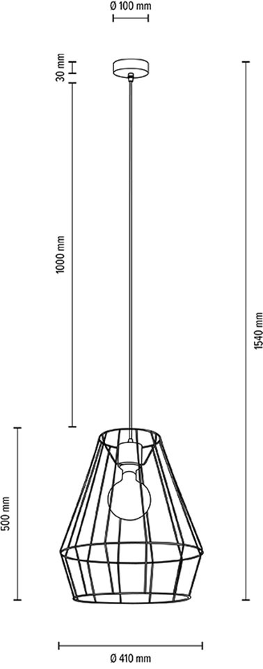 BRITOP LIGHTING Hängeleuchte »Endorfina«, 1 flammig, Leuchtmittel E27 | ohne Leuchtmittel-Leuchtmittel wechselbar, Dekorative Leuchte aus Metall mit Elementen aus Eichenholz