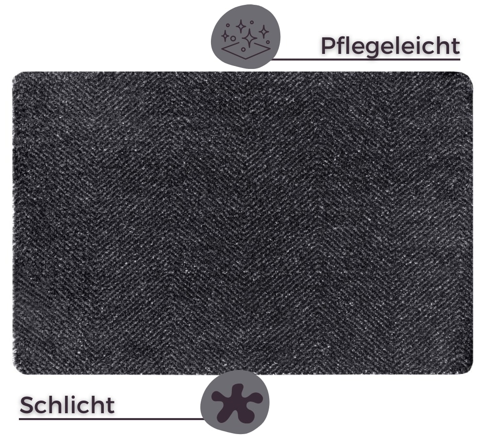 HANSE Home Fußmatte »Clean & Go, Türmatte«, rechteckig, 7 mm Höhe, Waschbar, Schmutzfangmatte, Outdoor, Innen, Rutschfest, Wetterfest