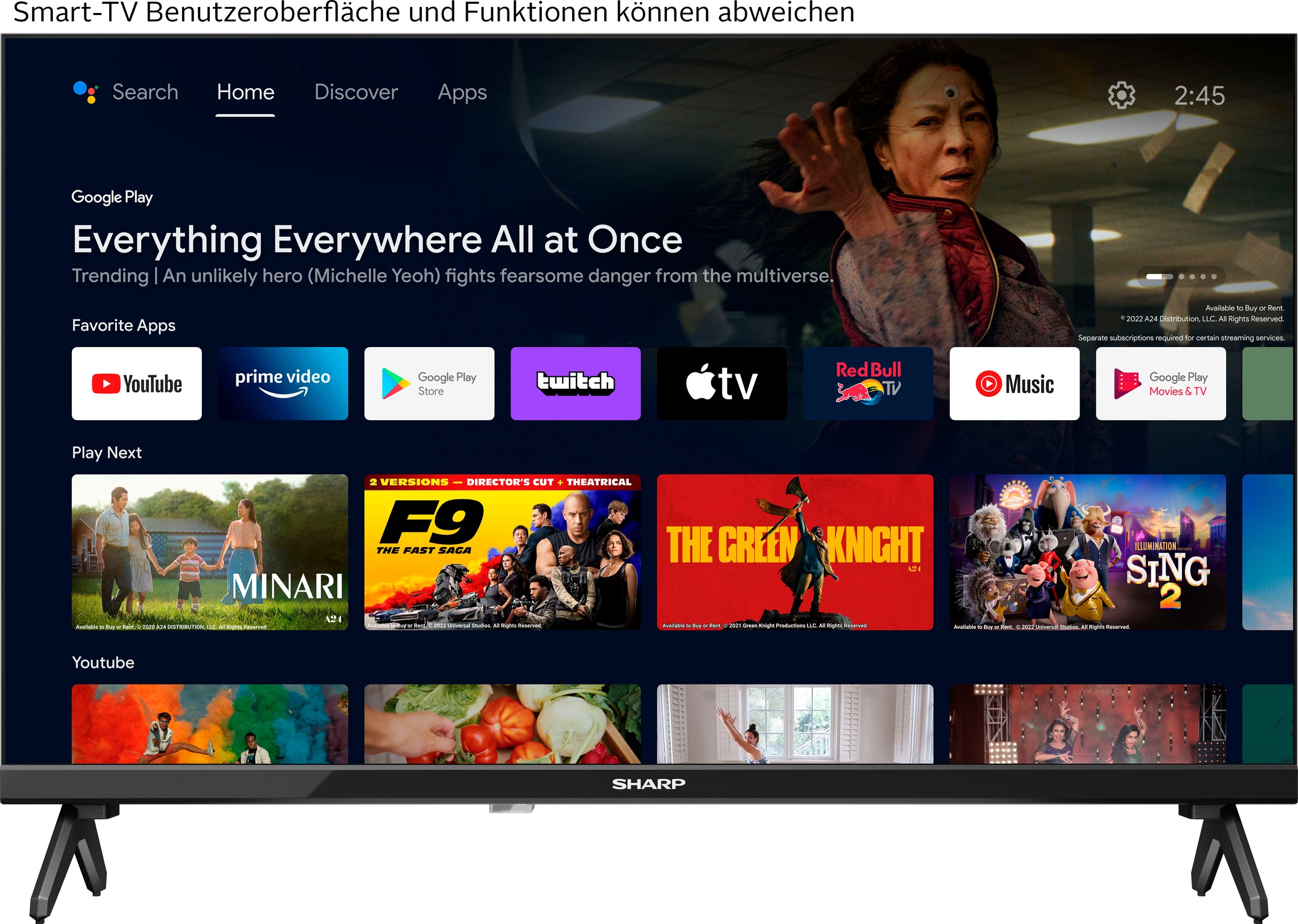 Sharp LED-Fernseher »1T-C24FHx«, HD ready, Smart-TV-Android TV