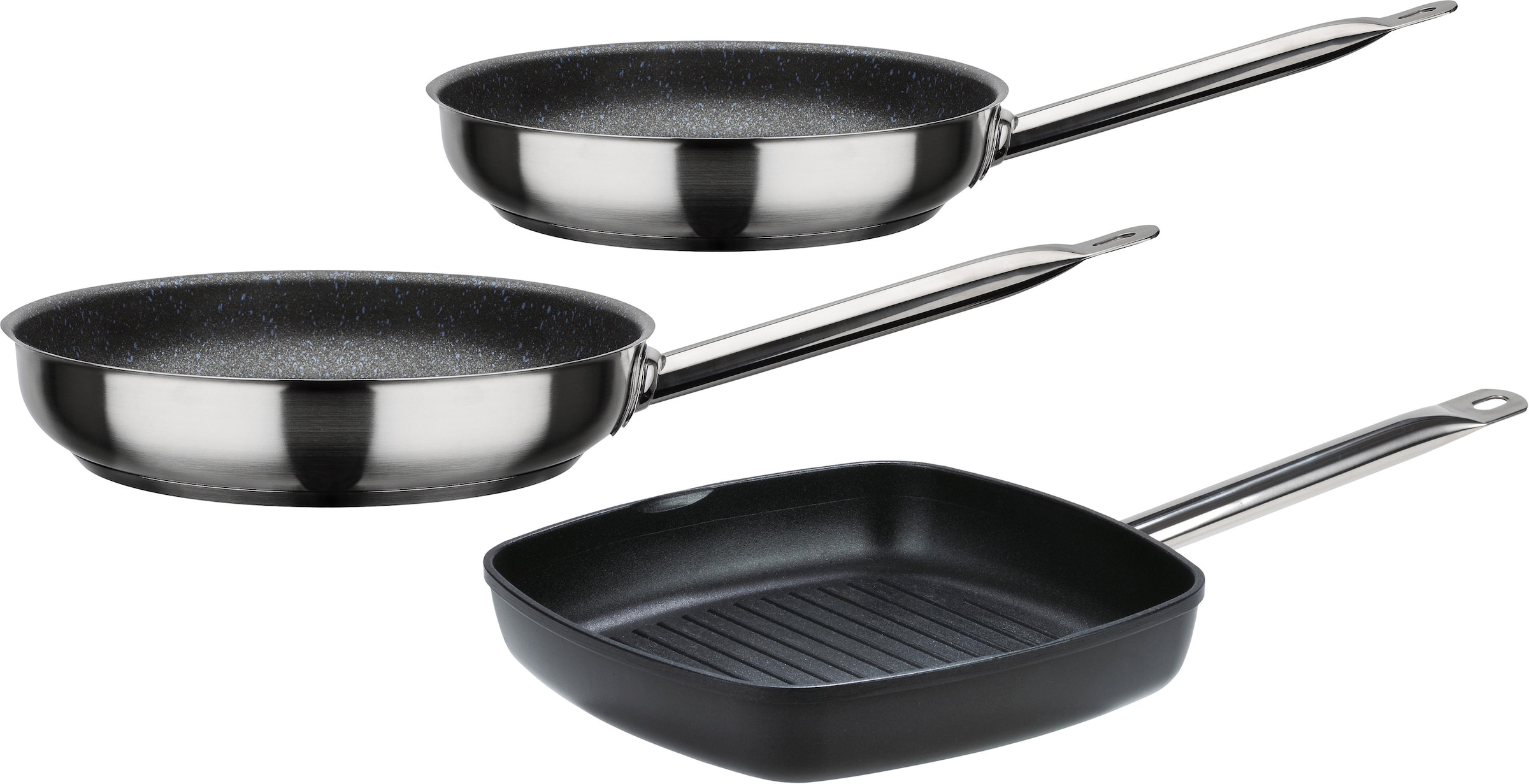 GSW Pfannen-Set »Le Chef Profi/Gastro Titanium«, Aluminiumguss, (Set, 3 tlg.),  Induktion mit 3 Jahren XXL Garantie | Sauteuse