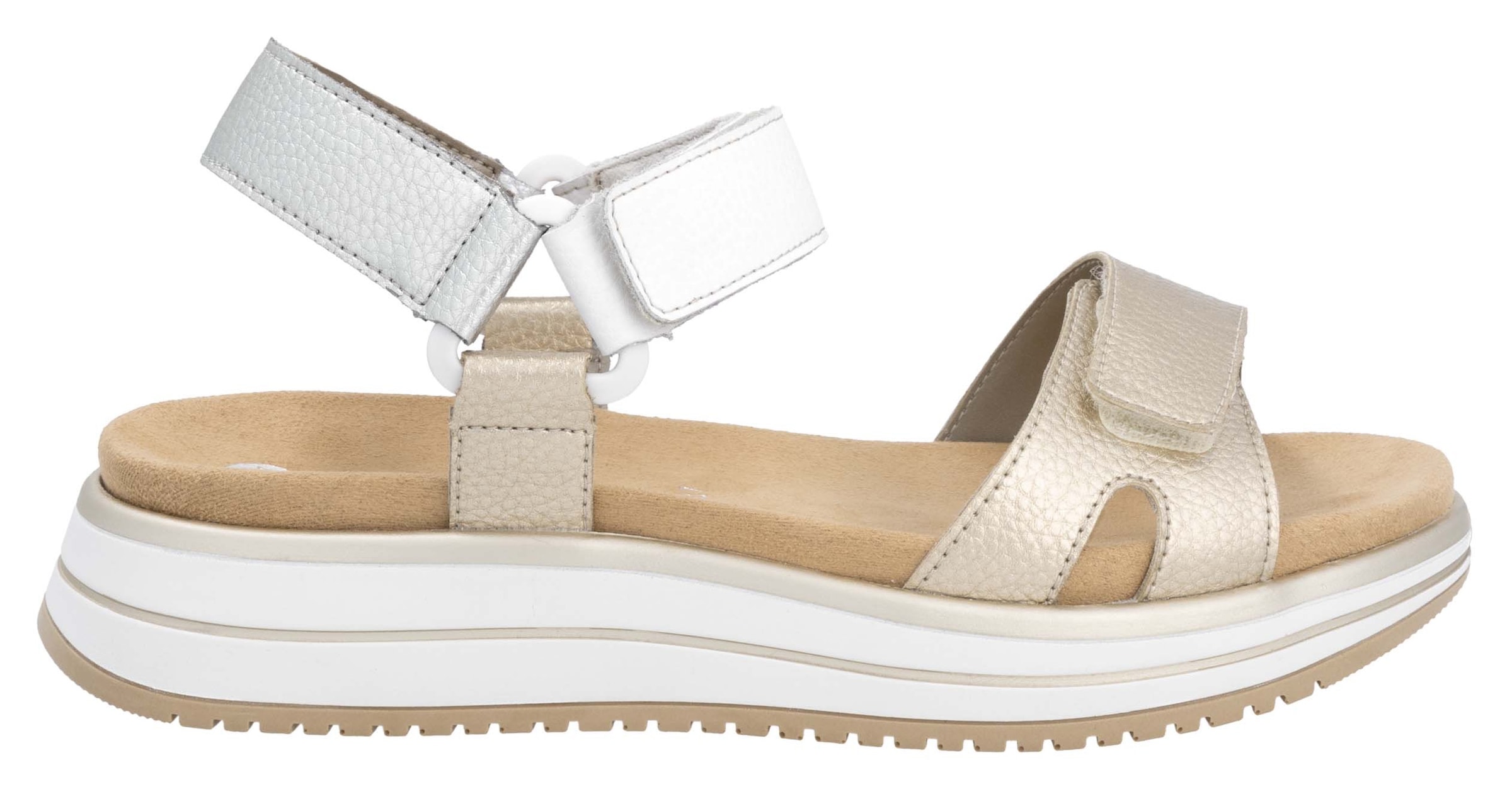 Remonte Riemchensandale »Elisabeth Hurley-Collection«, Keilabsatz, Klettschuh, Sandalette mit Plateausohle