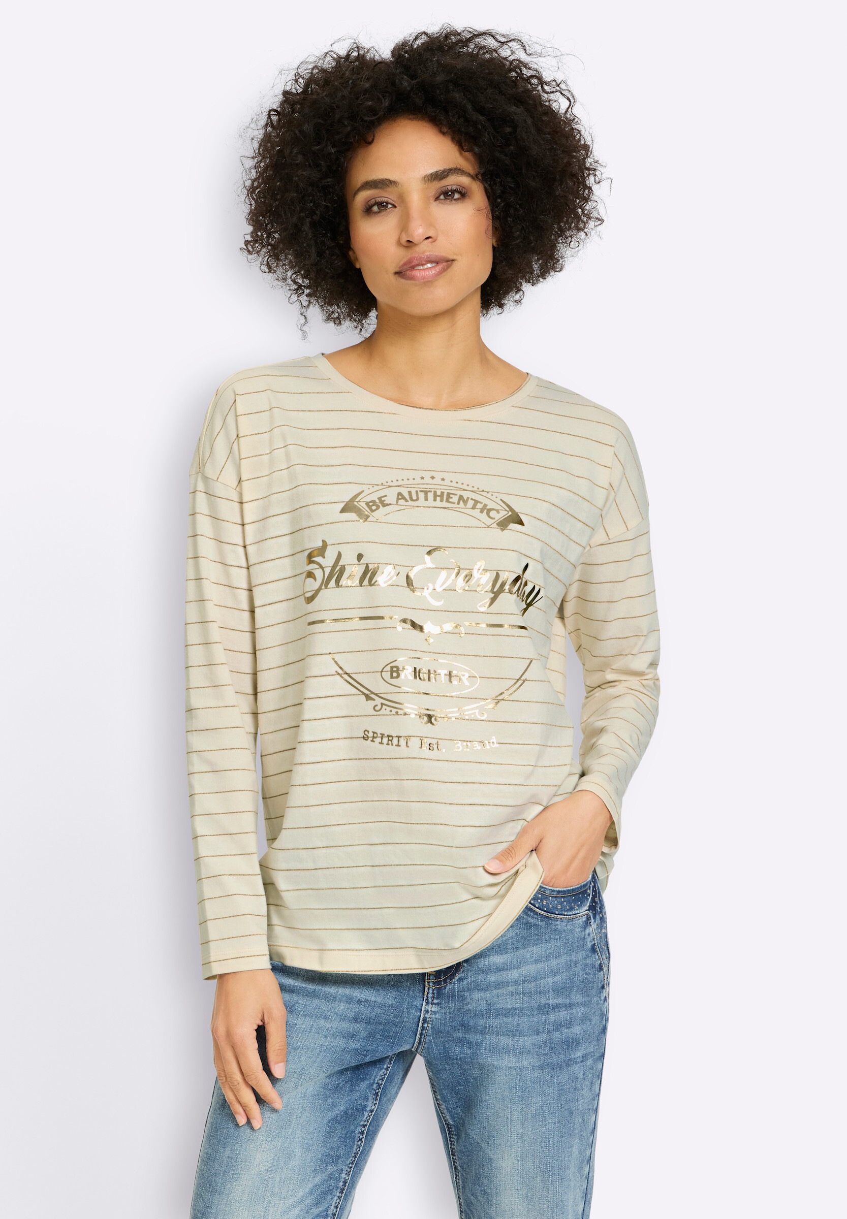 heine T-Shirt »Ringelshirt Ringelshirt mit Effektgarn«