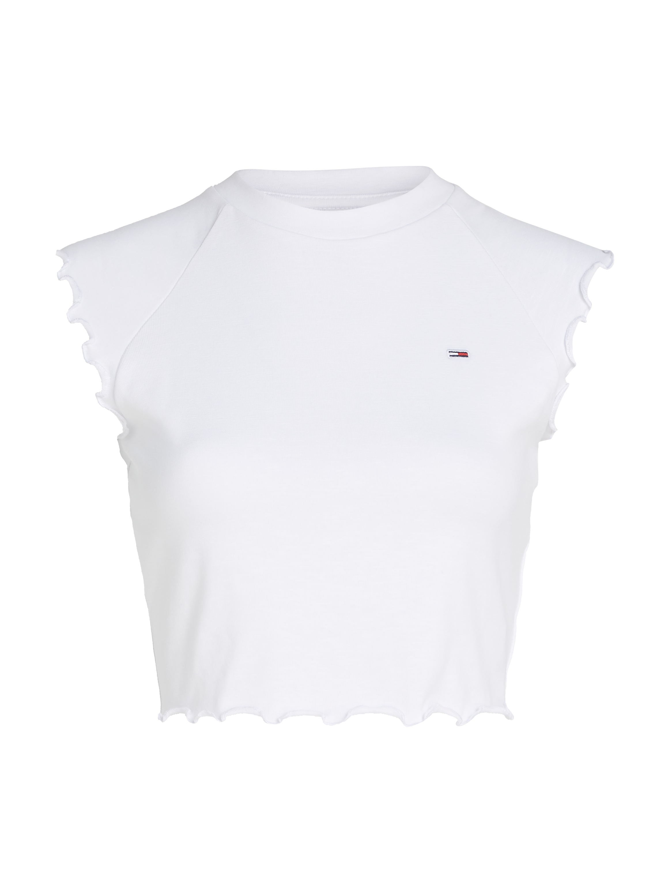 Tommy Jeans T-Shirt »TJW SLIM CRP BABYLOCK RIB TEE«, mit gewelltem Abschlüssen am Ärmel & Saum