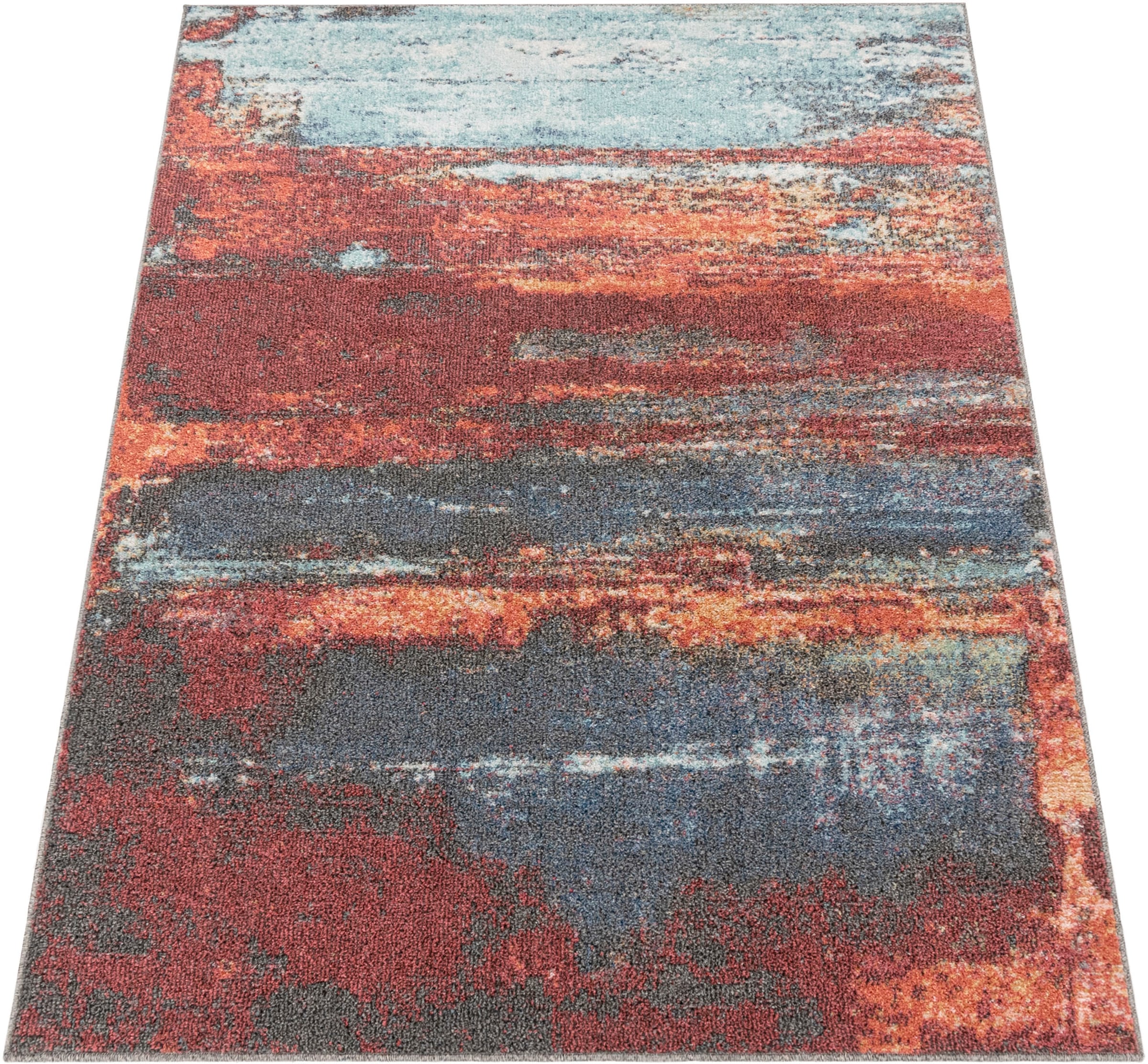 Paco Home Teppich »Ryan 933« rechteckig 12 mm Höhe Kurzflor, modernes abstraktes Design, Wohnzimmer, Schlafzimmer