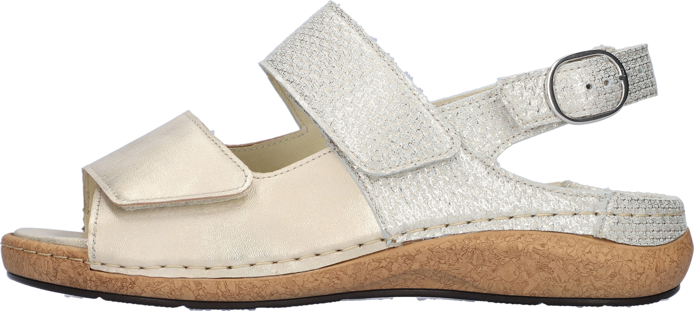 Waldläufer Sandale »K-HELIETT«  Sommerschuh, Keilsandalette, Metallic-Look, in Extraweite K