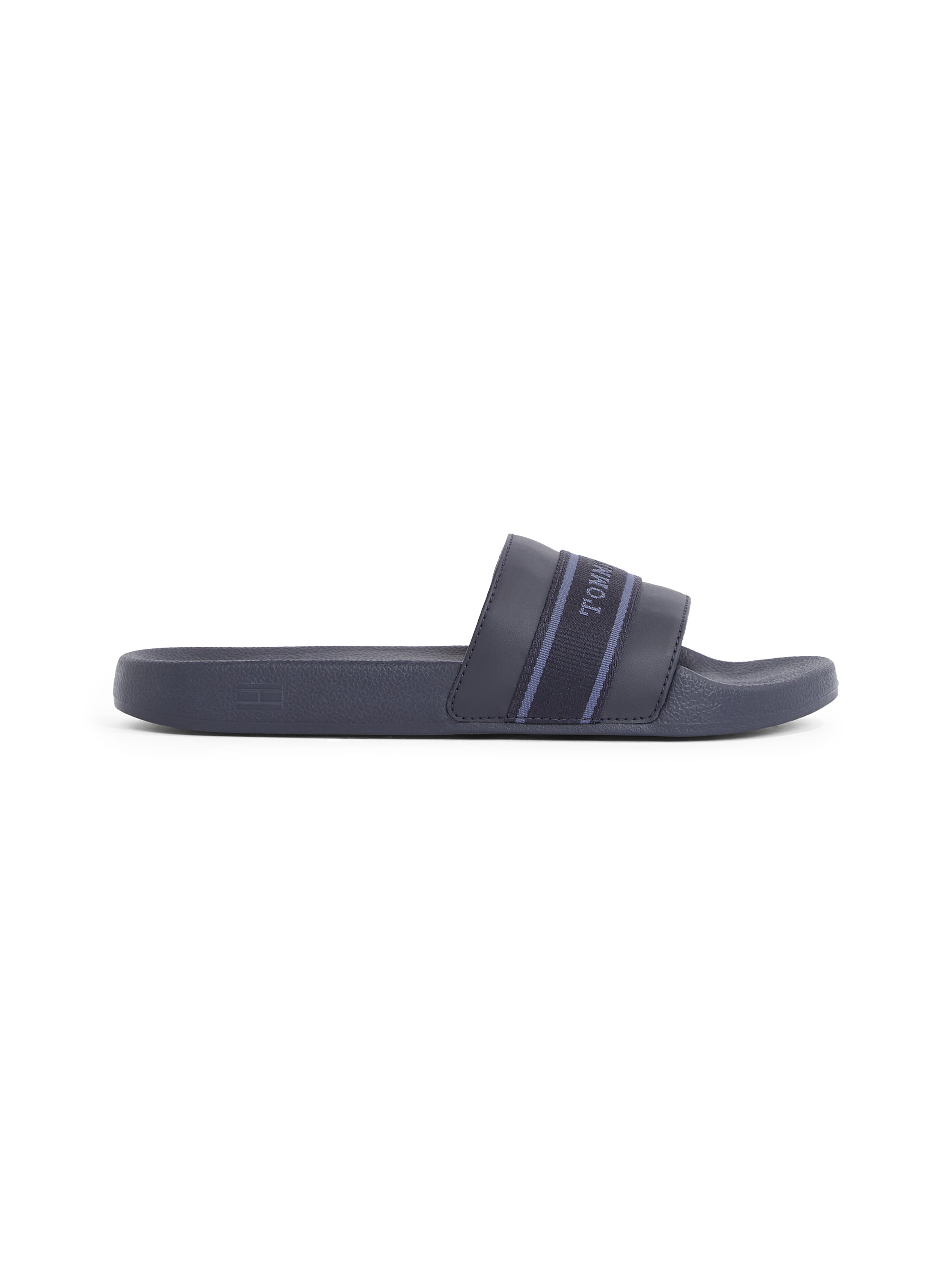Tommy Hilfiger Pantolette »HILFIGER POOLSIDE WITH WEBBING«, Plateau, Sommermode, Bequemschuh, Flats mit Textilband