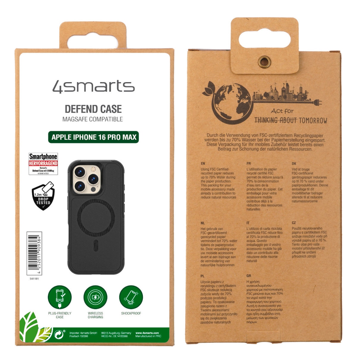 4smarts Handyhülle »Defend Case für Apple iPhone 16 Pro Max«, Backcover, Schutzhülle, Handyschutzhülle, Case, Schutzcase, stoßfest