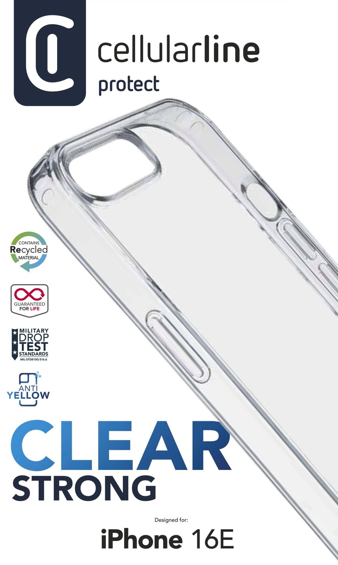 Cellularline Handyhülle »Strong Case für Apple iPhone 16e«, Apple iPhone 16e, Backcover, Schutzhülle, Handyschutzhülle, Case, Schutzcase, stoßfest