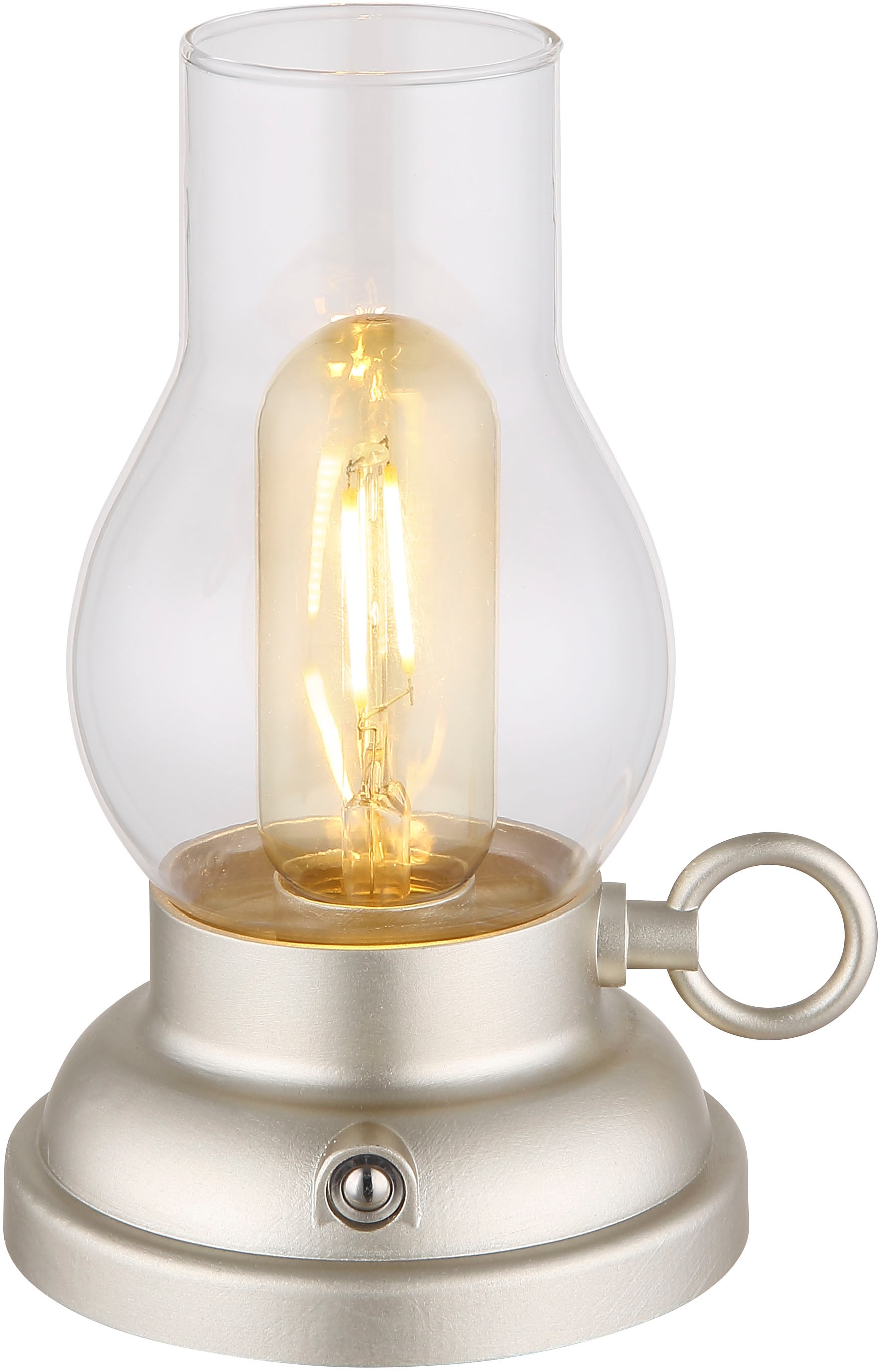 GLOBO LIGHTING LED Tischleuchte »PETRO« LED-Modul 1 Stk. Warmweiß Akkutischleuchte, mobile Leuchte, Petroleumlampen-Design