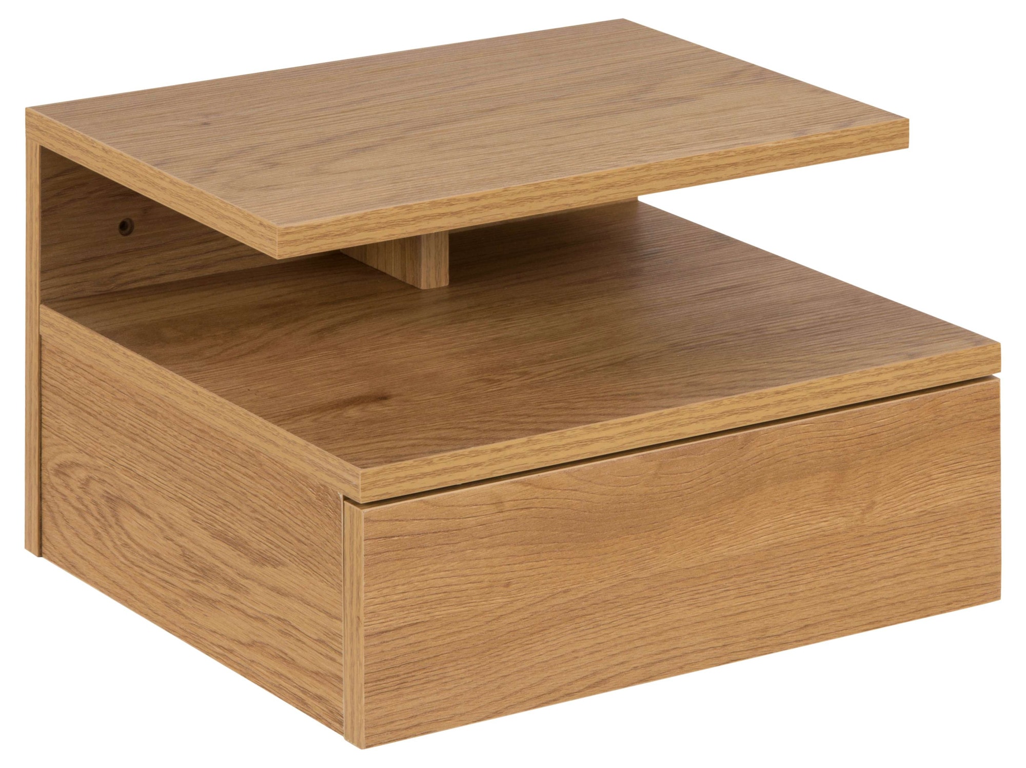 Ashlan Bedside Table with 1 Drawer in Oak, Oak
