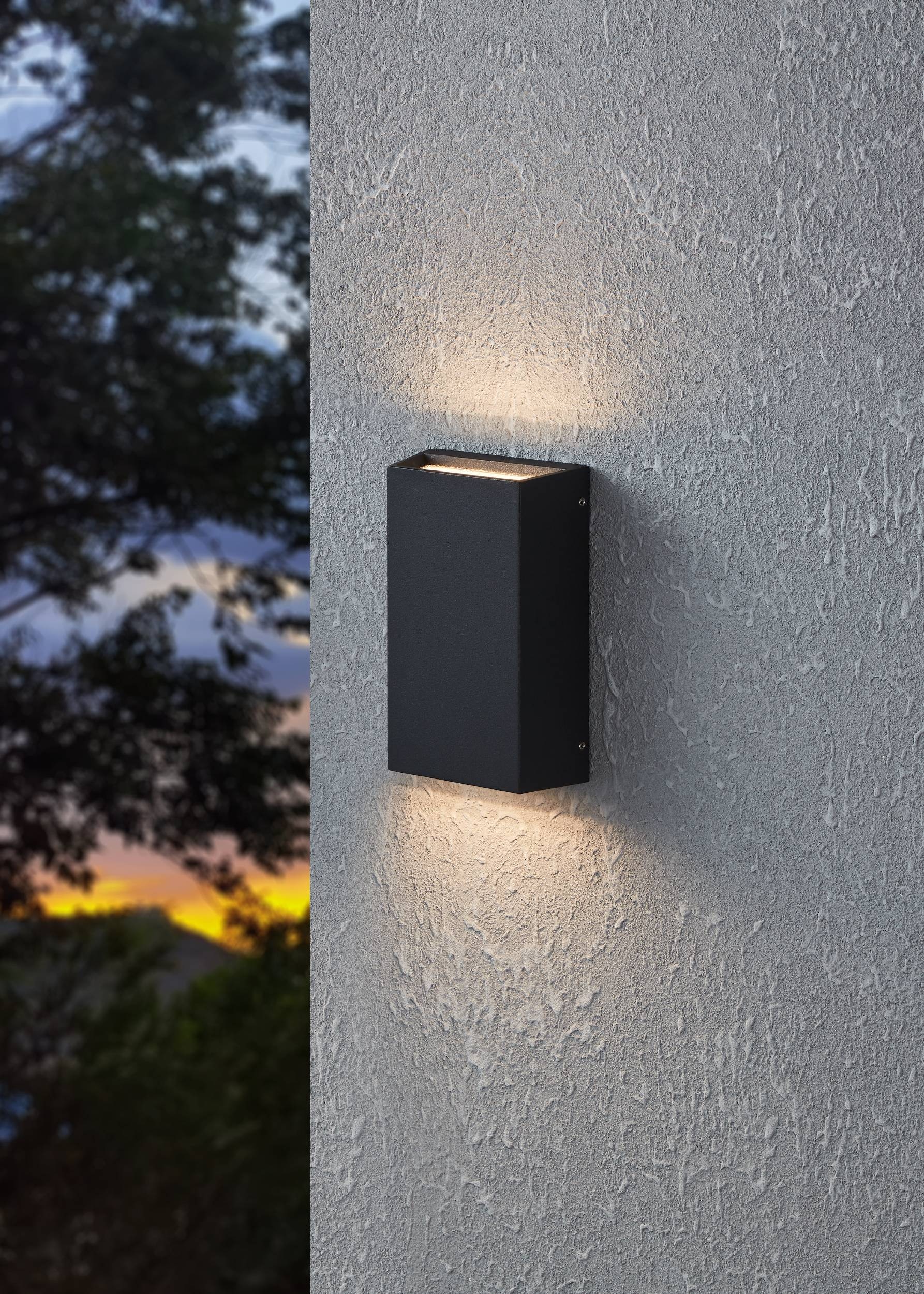 EGLO Wandleuchte »Spongano Wandlampe, Außenbeleuchtung, Aluminium und Glas, IP65, Lampe« LED-Modul 1 Stk. Kaltweiß | Neutralweiß | Warmweiß Wand-/Deckenleuchte - L12 x H20 x AL6 cm - schwarz - 2X5W inkl.