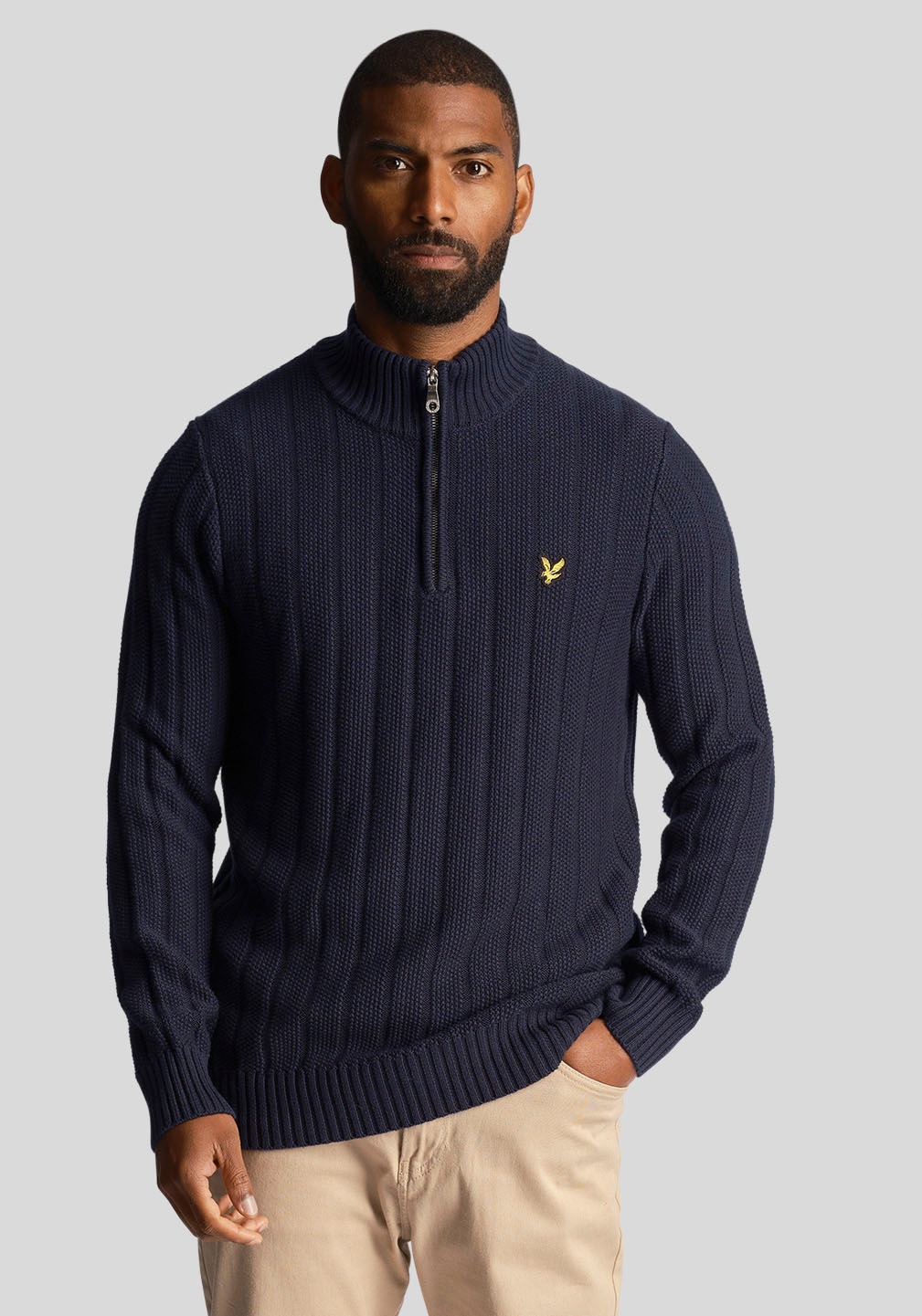 Lyle & Scott Strickpullover, mit Stehkragen