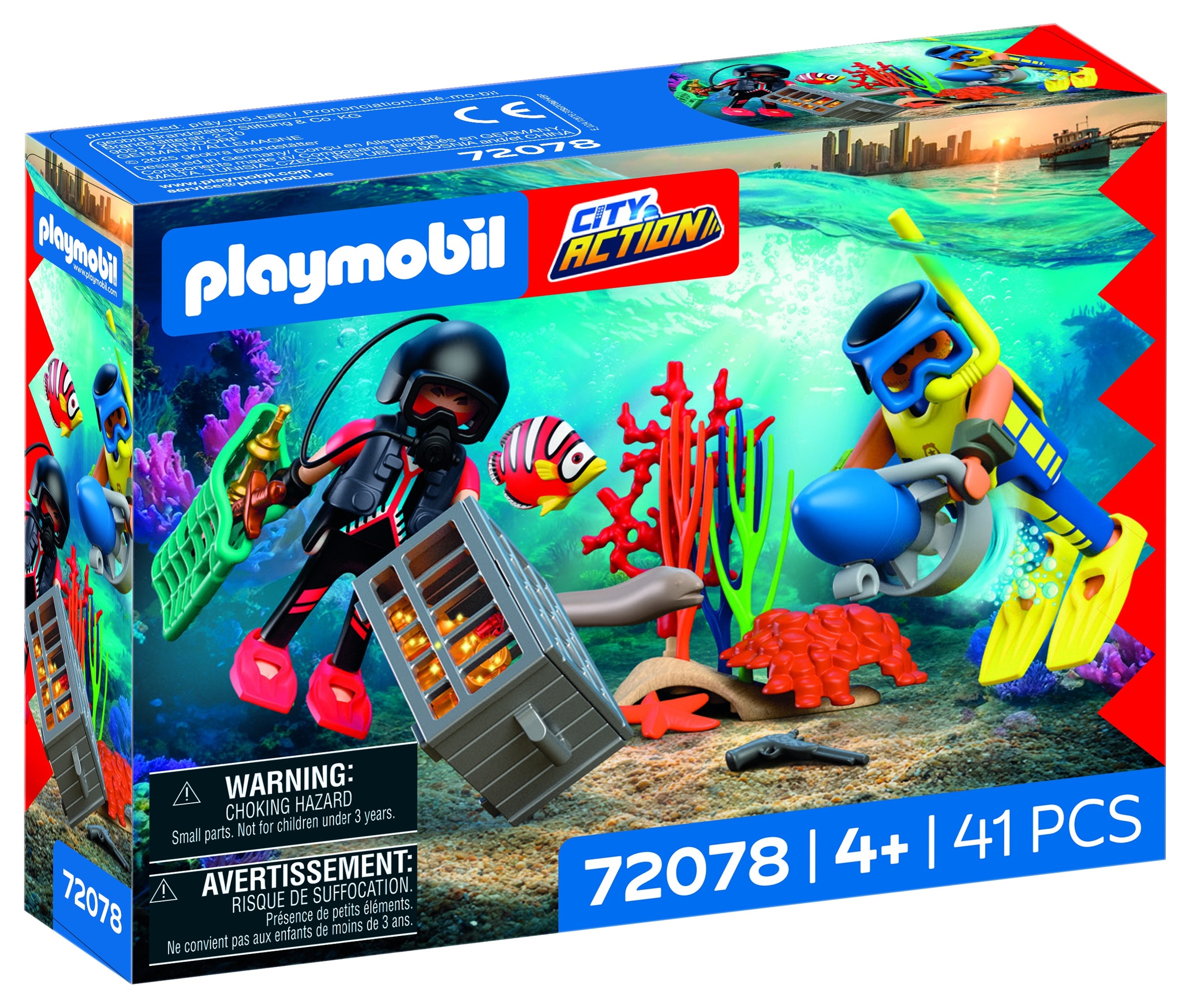 Playmobil® Konstruktions-Spielset »Polizeitaucher mit Schatz (72078), City Action« Made in Europe