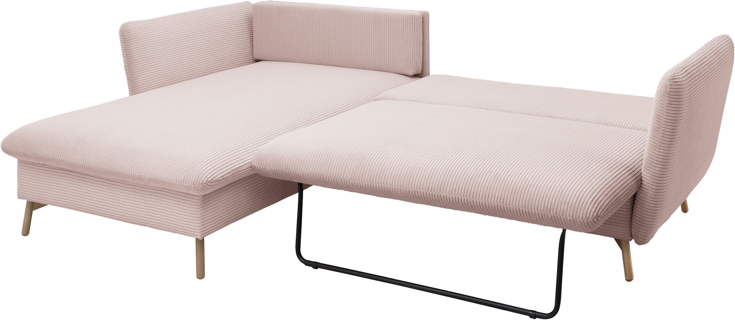 andas Ecksofa »MERLE, 258 cm, L-Form, traumhafter Cord,«, mit Bettfunktion und Bettkasten, Liegefläche 224 x 139